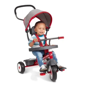 Radio Flyer 484 19.88 x 35.04 x 40.75 " 5-in-1 Activity Stroll 'N Trike, Gray & Red