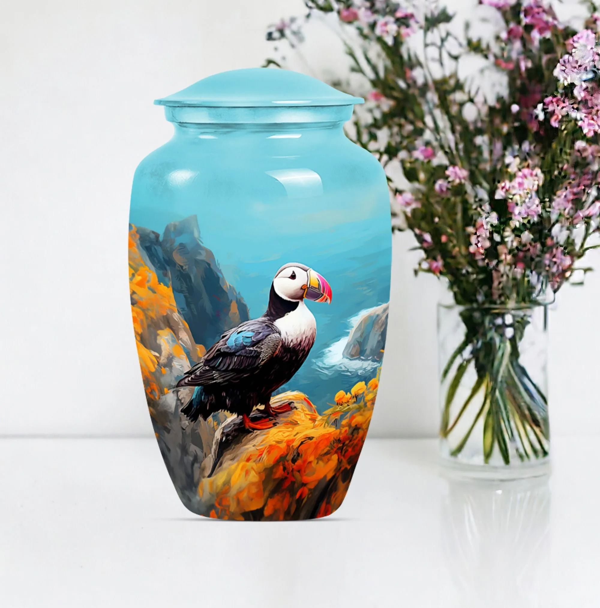 Remembrance Radiance Puffin Bird Urn Timeless Honor for Mom
