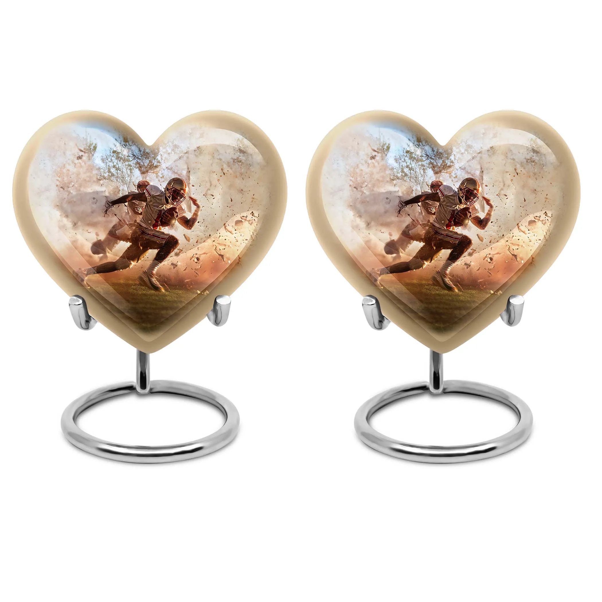 Serene Heart Football Funeral Burial and Memorial Urn For Ashes