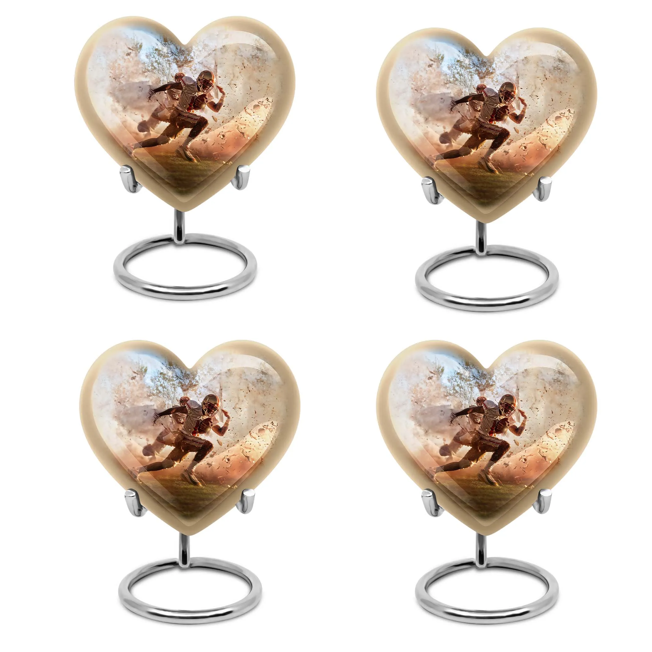Serene Heart Football Funeral Burial and Memorial Urn For Ashes