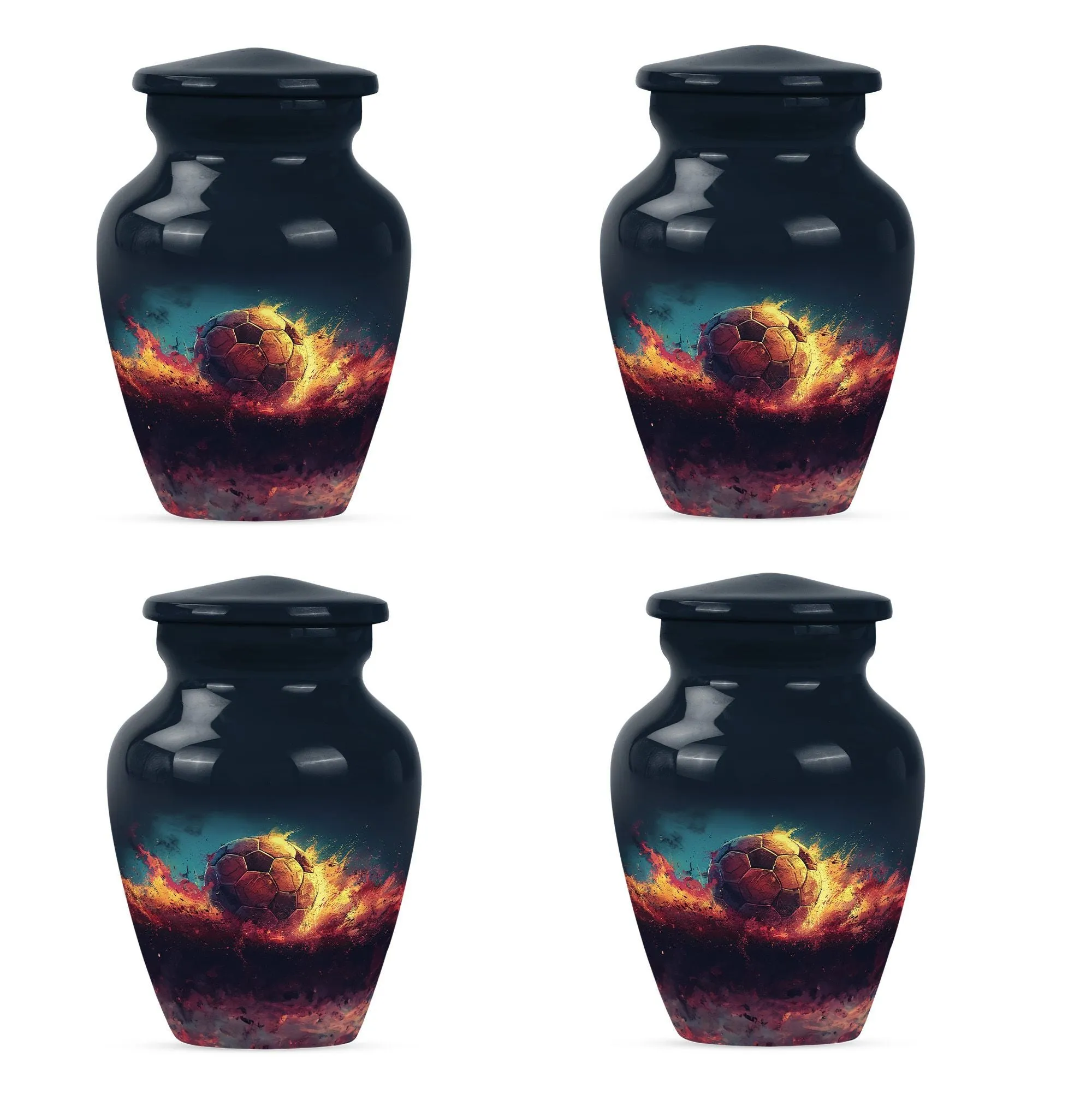 Soccer Enthusiast Resonance - Unique Metal Cremation Urn for Men