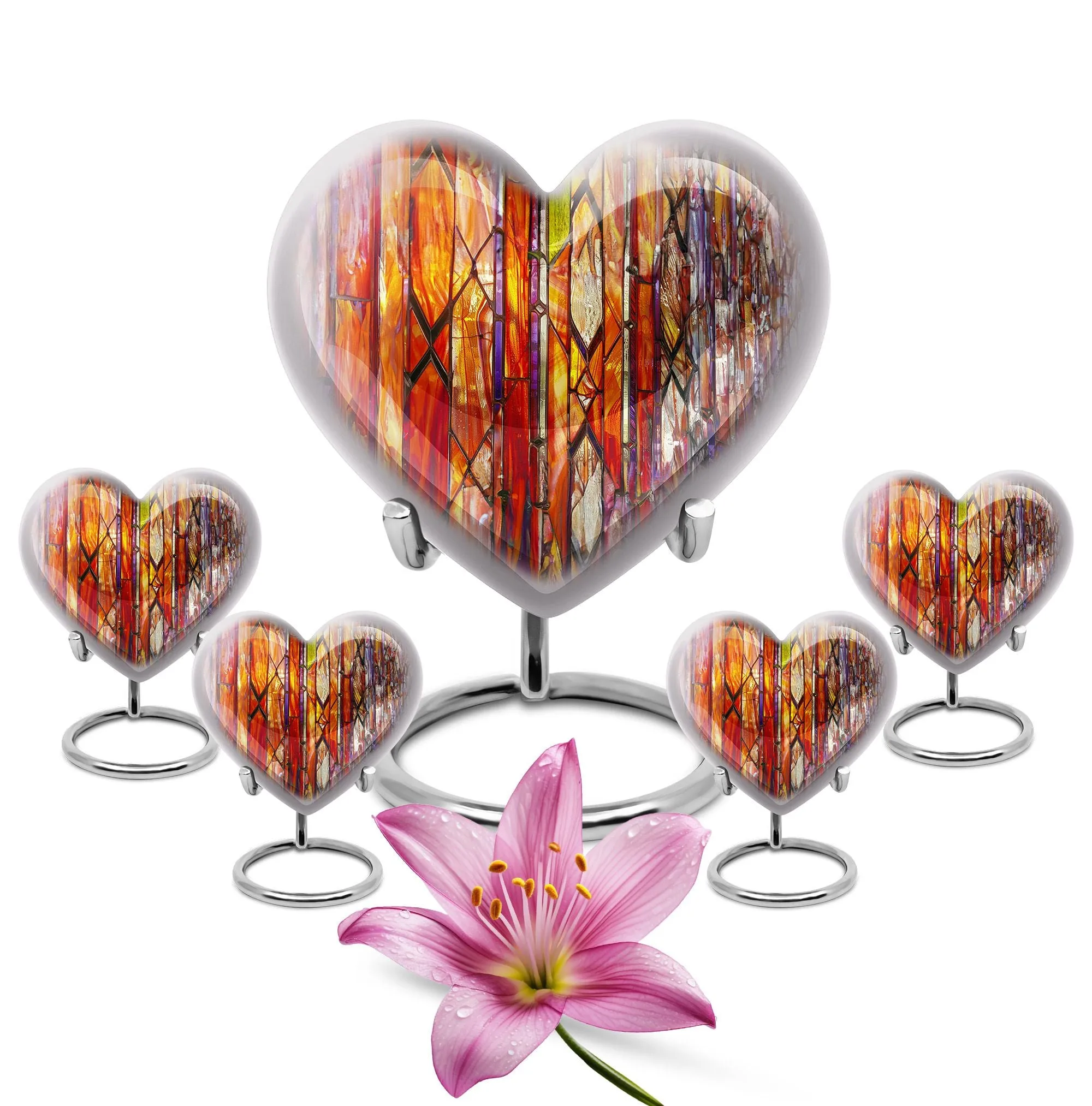Spectral Keepsake: Stained Glass Cremation Urn for Storing Ashes