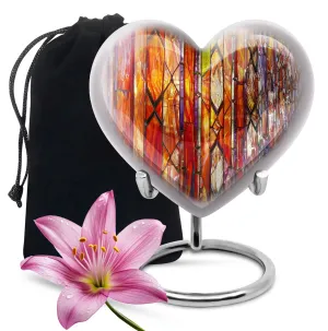 Spectral Keepsake: Stained Glass Cremation Urn for Storing Ashes