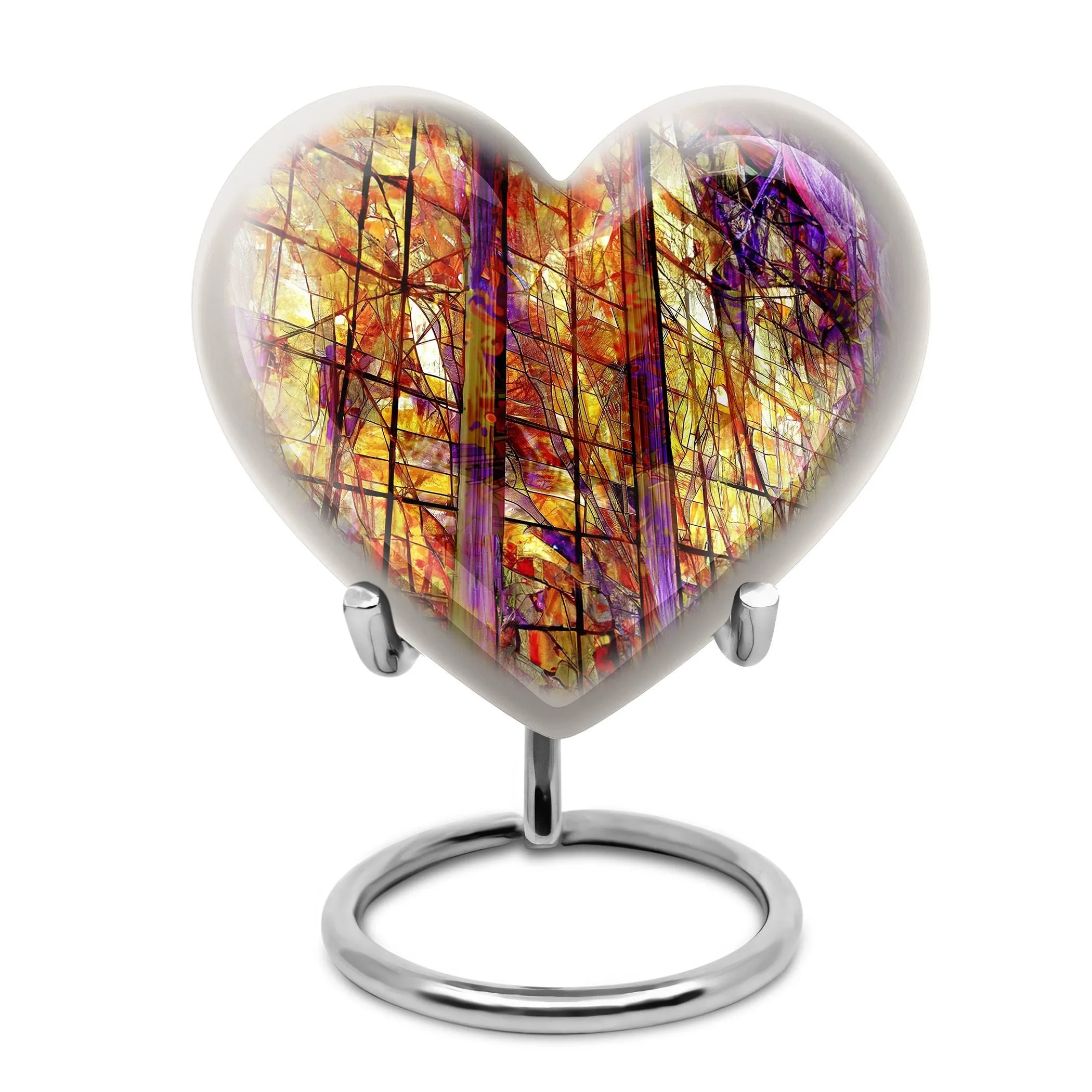 Spectral Keepsake: Stained Glass Cremation Urn for Storing Ashes