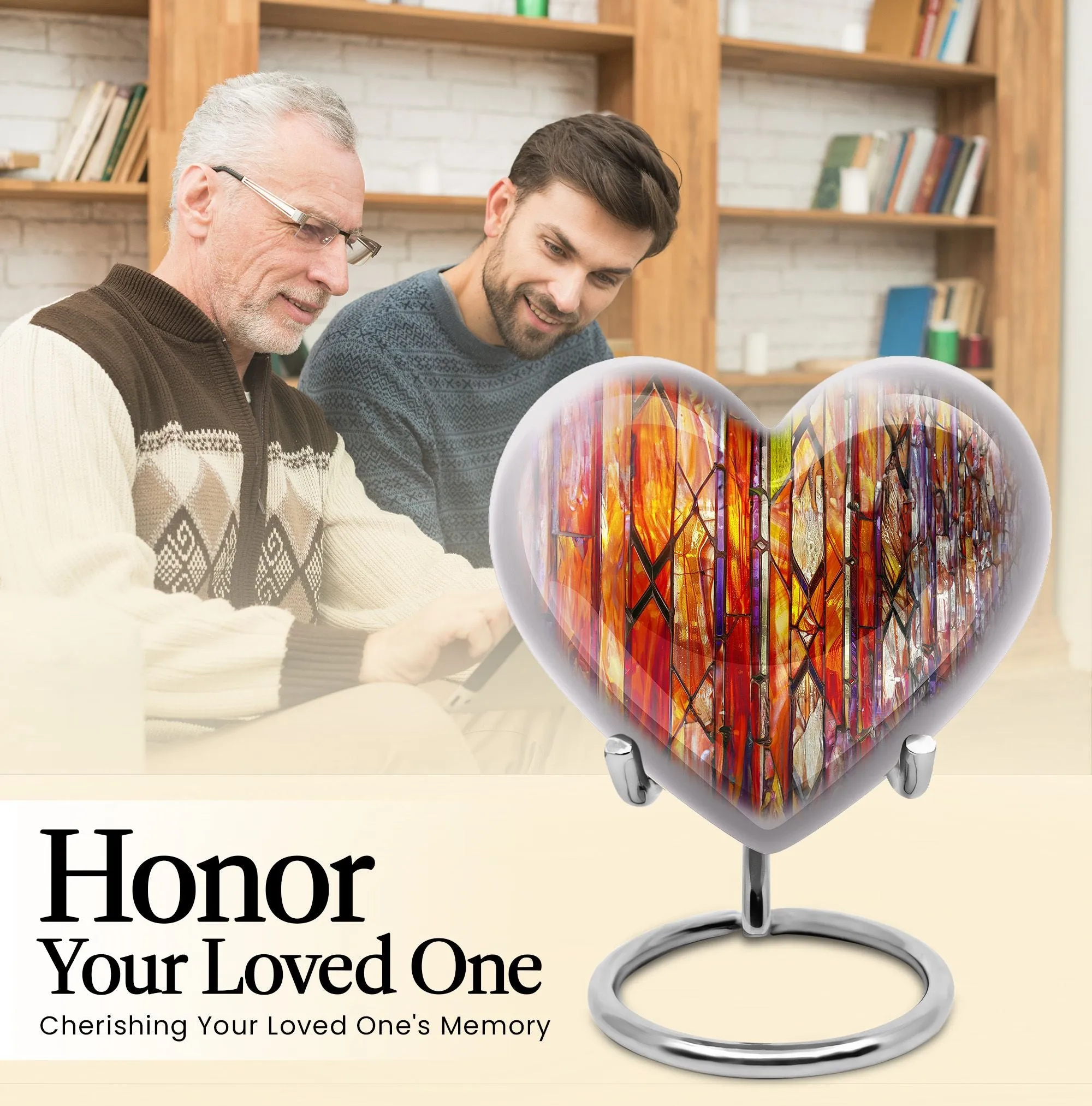 Spectral Keepsake: Stained Glass Cremation Urn for Storing Ashes