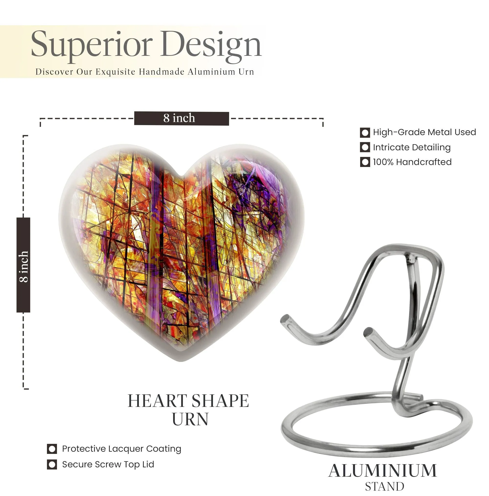 Spectral Keepsake: Stained Glass Cremation Urn for Storing Ashes