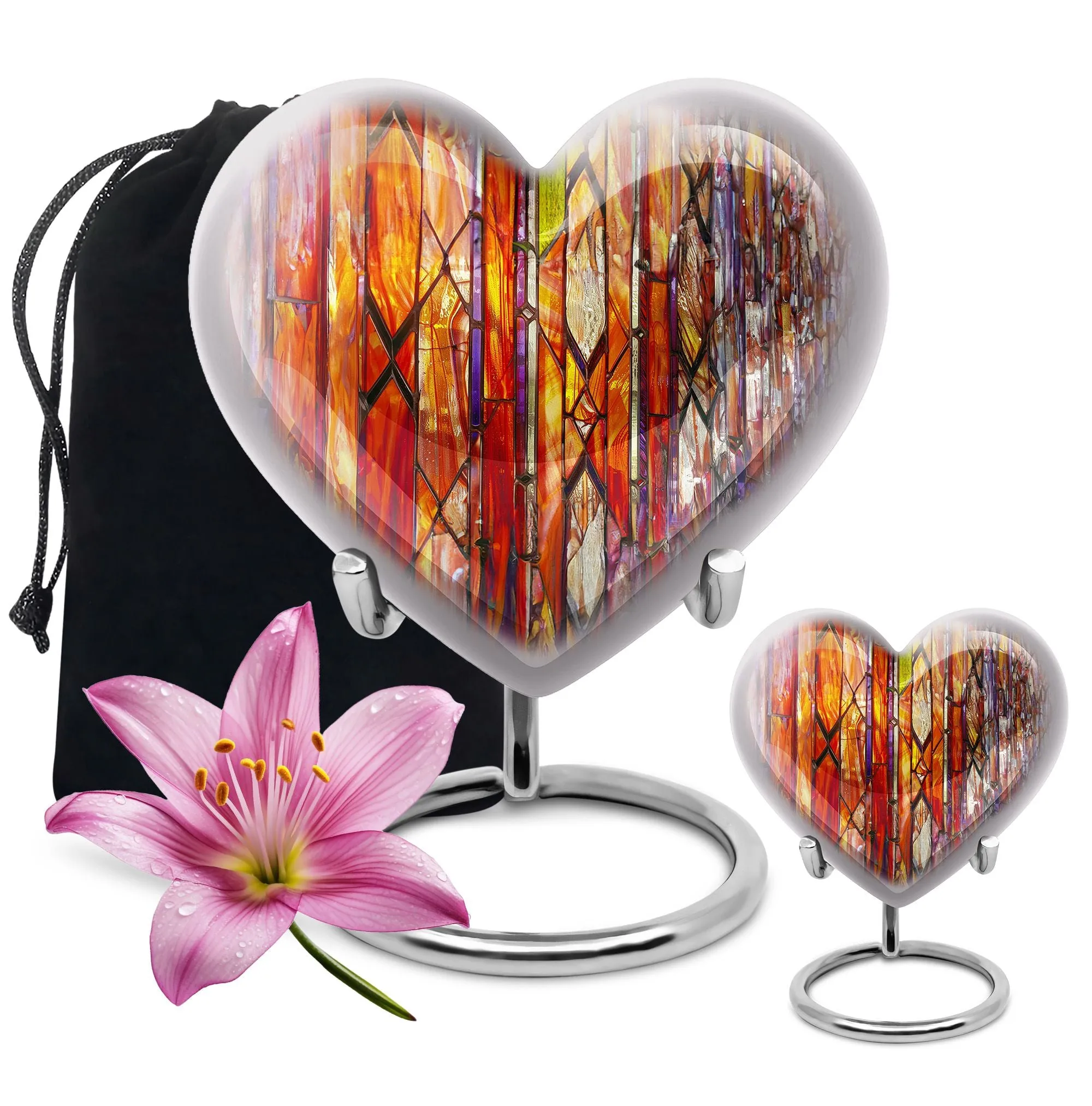 Spectral Keepsake: Stained Glass Cremation Urn for Storing Ashes