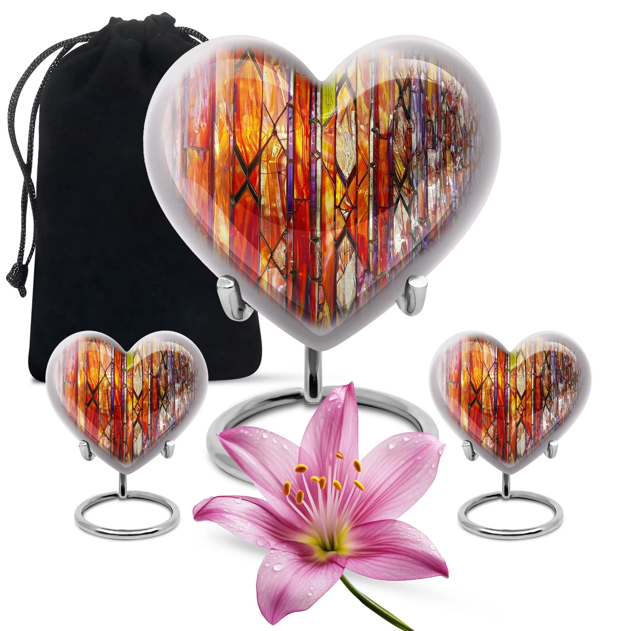 Spectral Keepsake: Stained Glass Cremation Urn for Storing Ashes