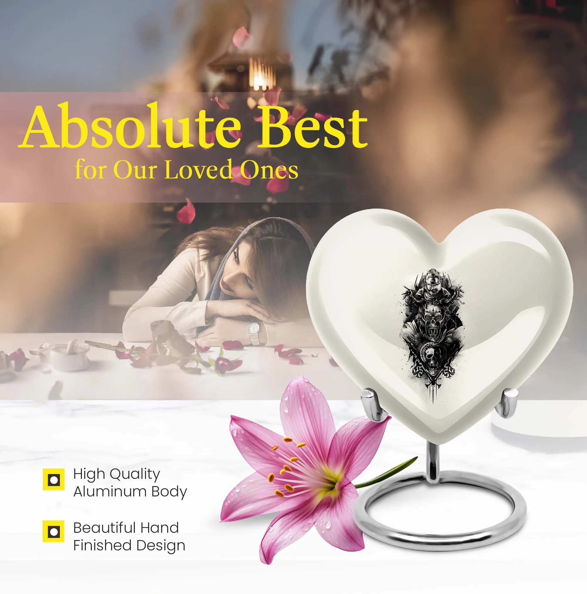 Spiritual Harmony Medium Catholic Urn for Cremation Keepsakes