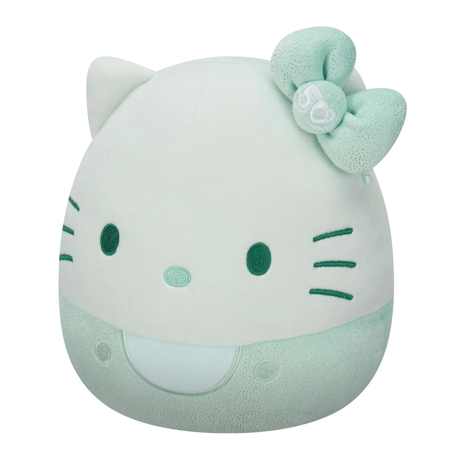 Squishmallow SQSN00490 8 inch Hello Kitty Monochrome 50th Anniversay Teal Ultra Soft Toy