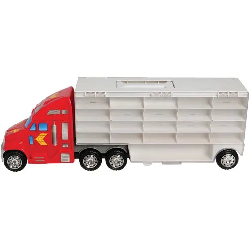 Super-Rig Carrier for 44 Die-Cast Cars | Heavy-Duty 8-Wheel Storage Case with Handle