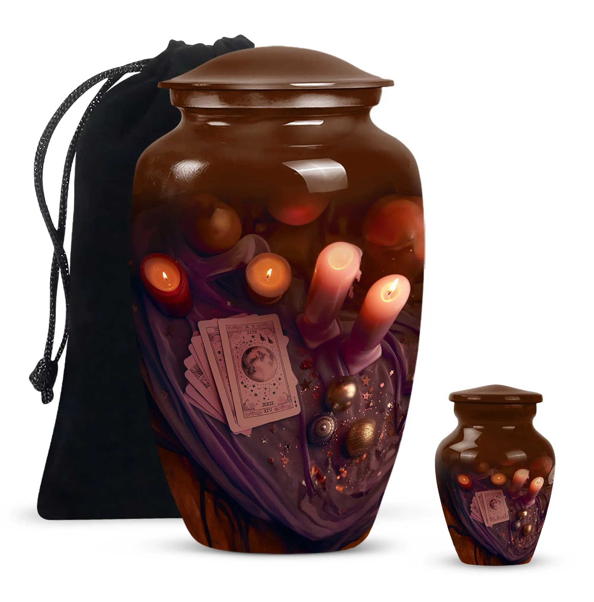 Tarot Classic: Unique Aluminium Funeral Urn for Cremation Ashes