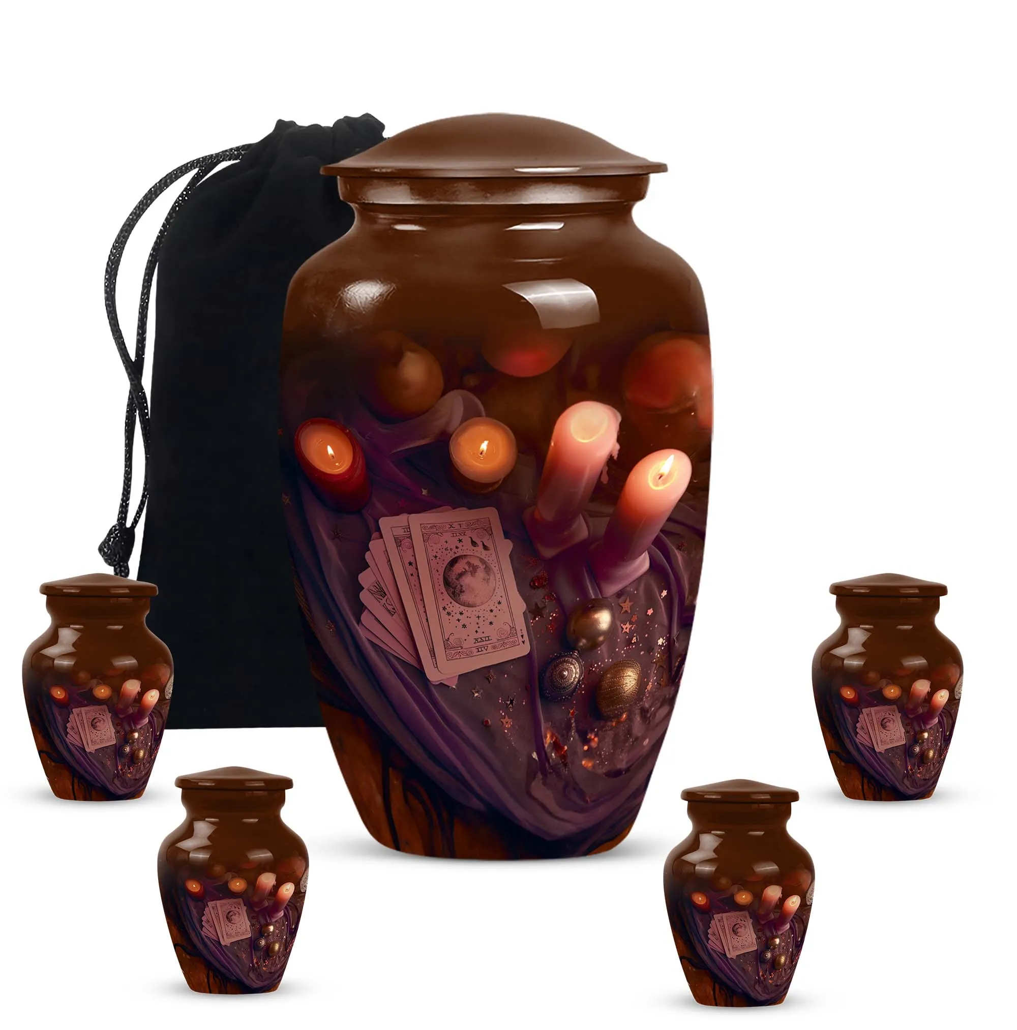 Tarot Classic: Unique Aluminium Funeral Urn for Cremation Ashes