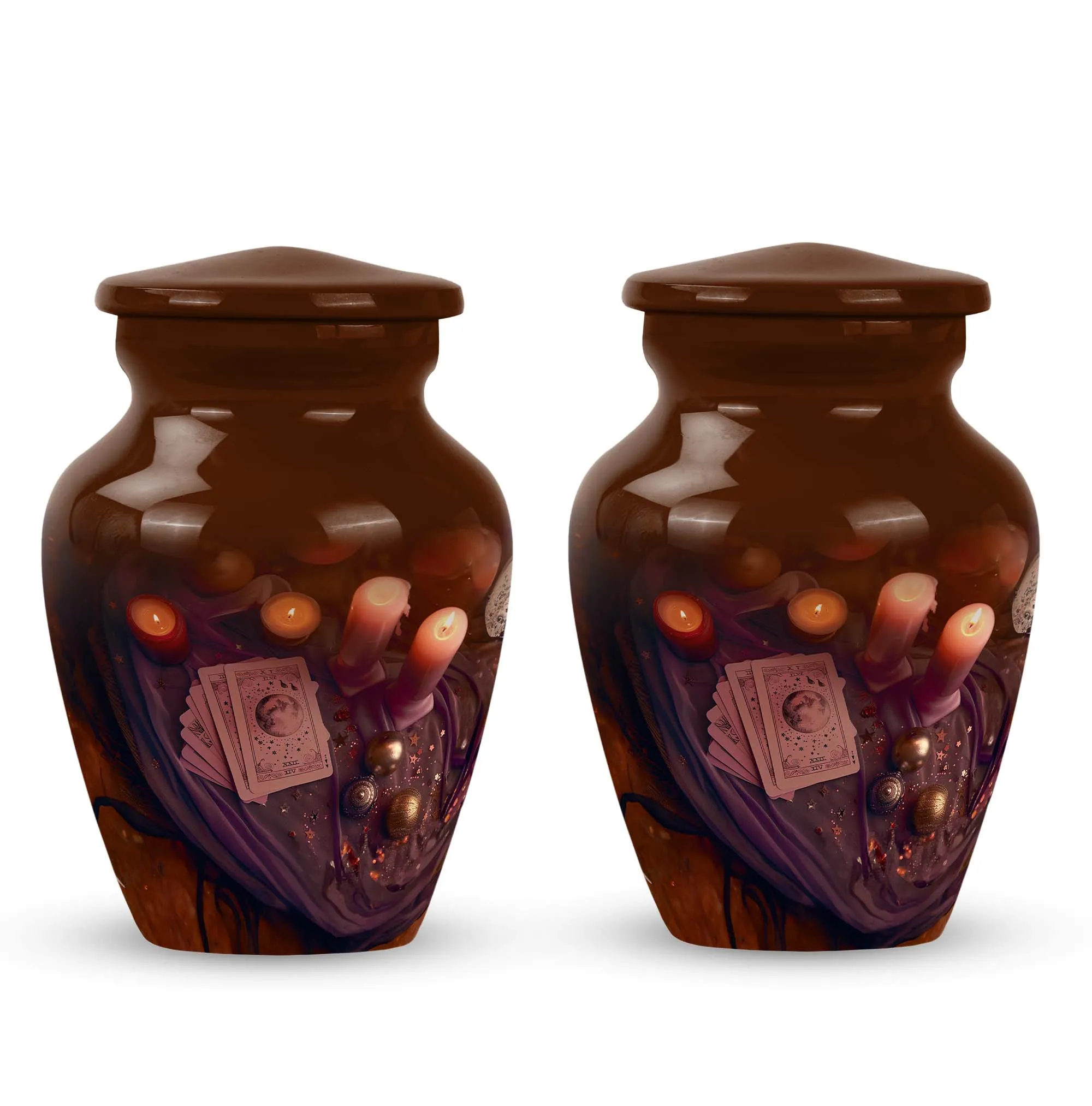 Tarot Classic: Unique Aluminium Funeral Urn for Cremation Ashes