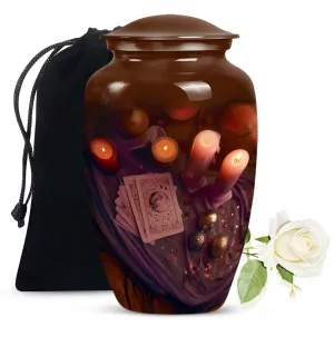 Tarot Classic: Unique Aluminium Funeral Urn for Cremation Ashes