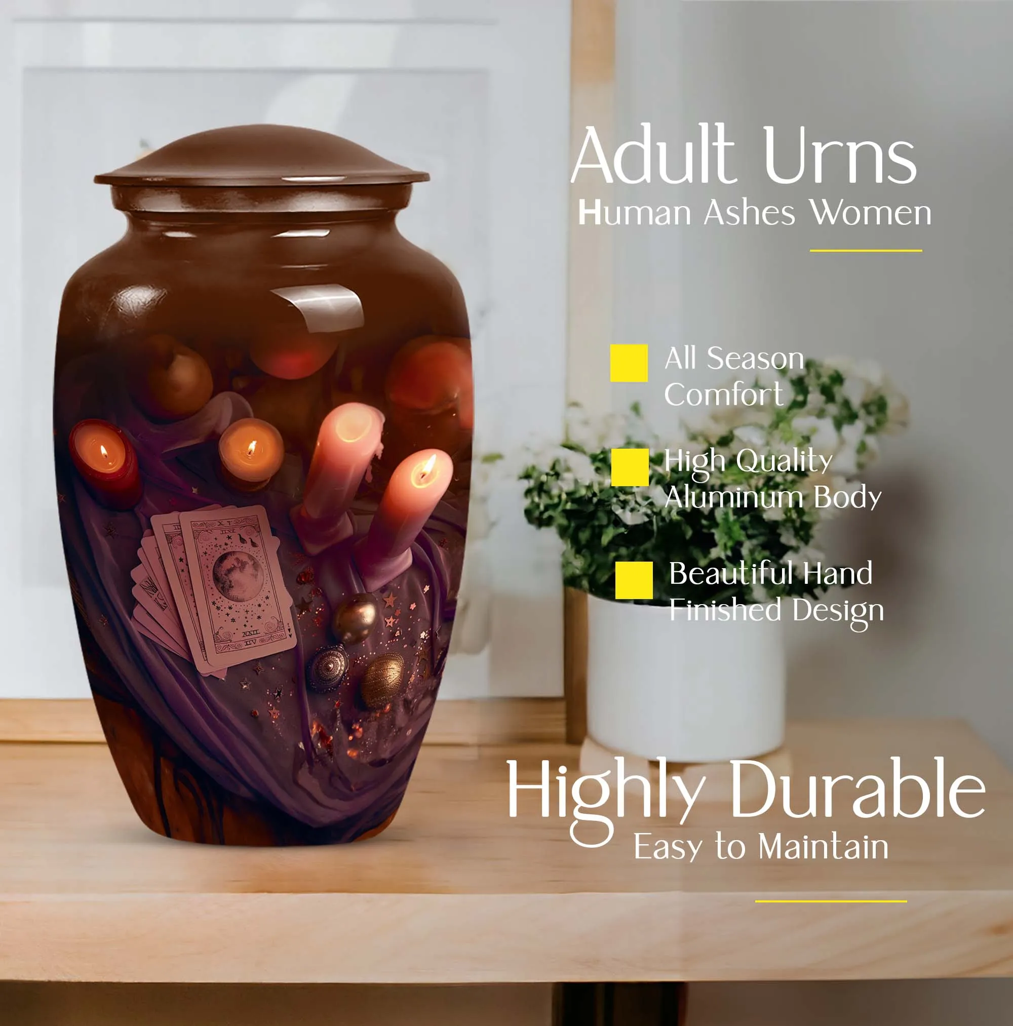 Tarot Classic: Unique Aluminium Funeral Urn for Cremation Ashes