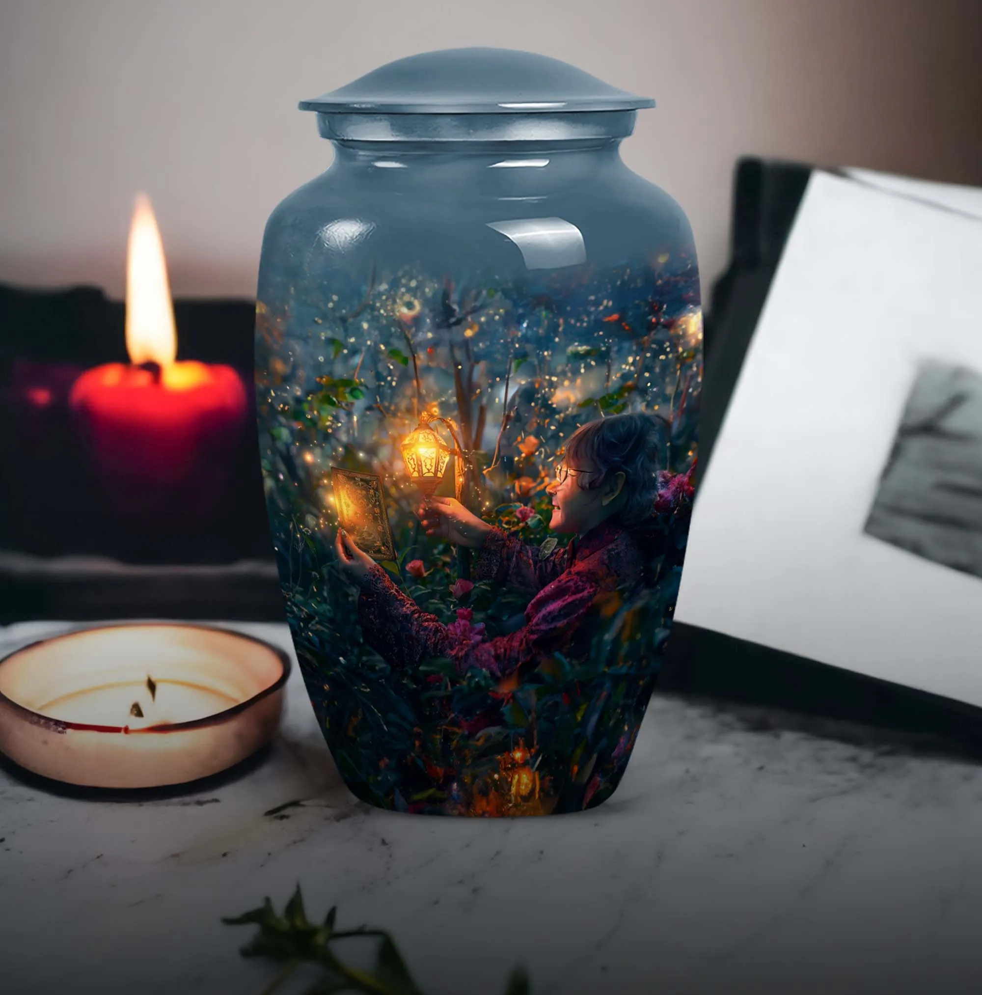 Tarot Tranquility: Classy Memorial Urn for Mom Ashes