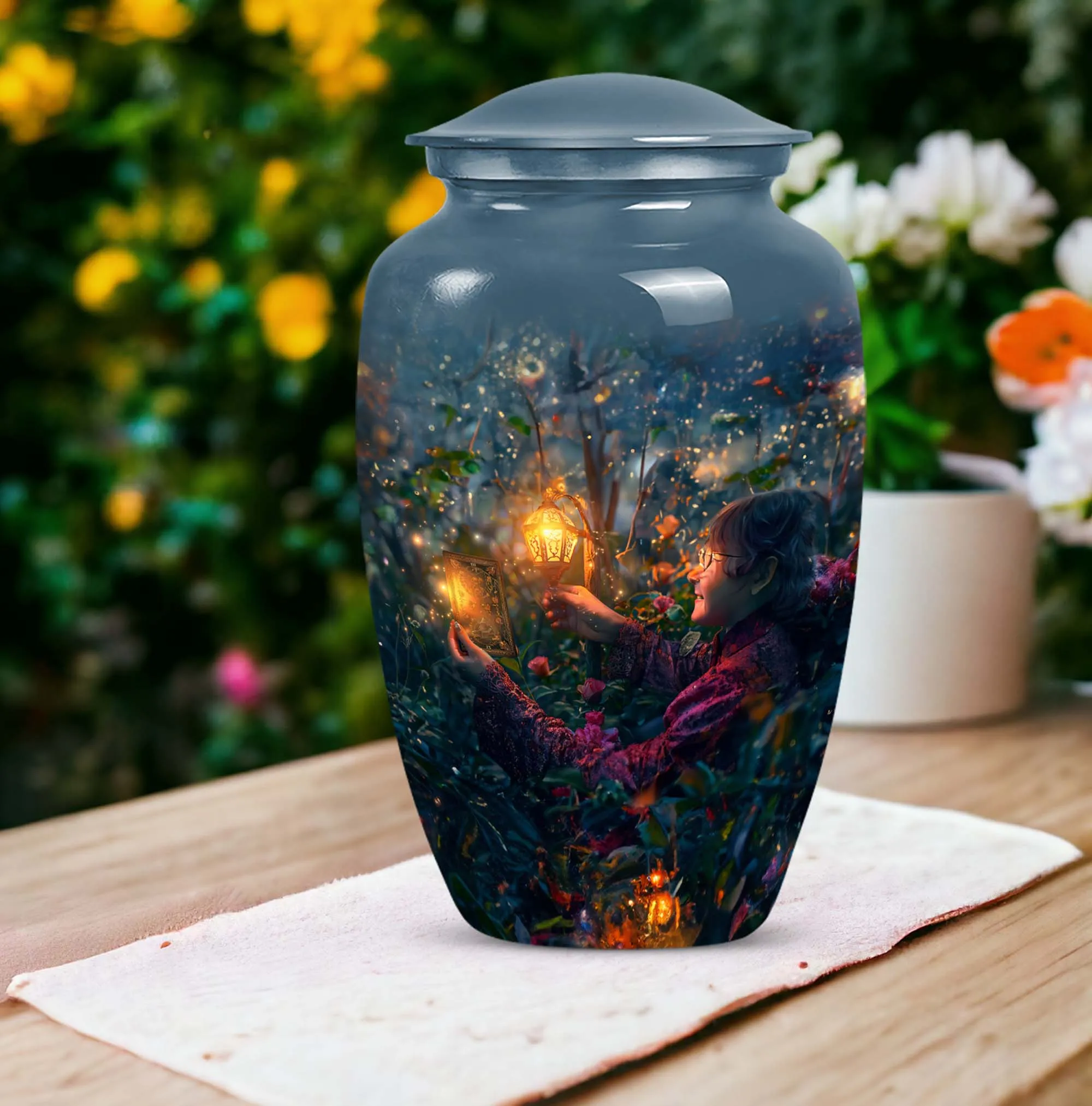 Tarot Tranquility: Classy Memorial Urn for Mom Ashes