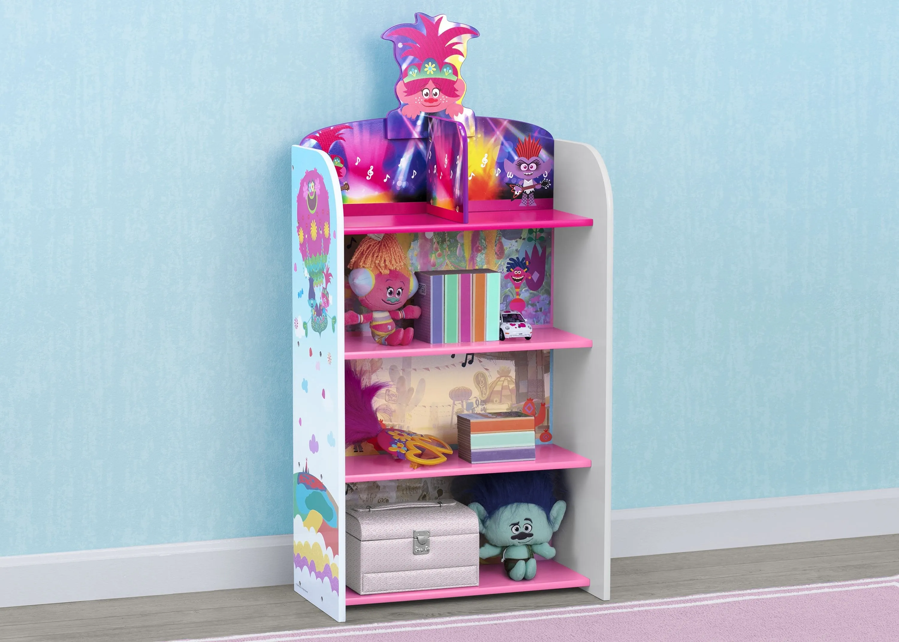 Trolls World Tour Wooden Playhouse 4-Shelf Bookcase