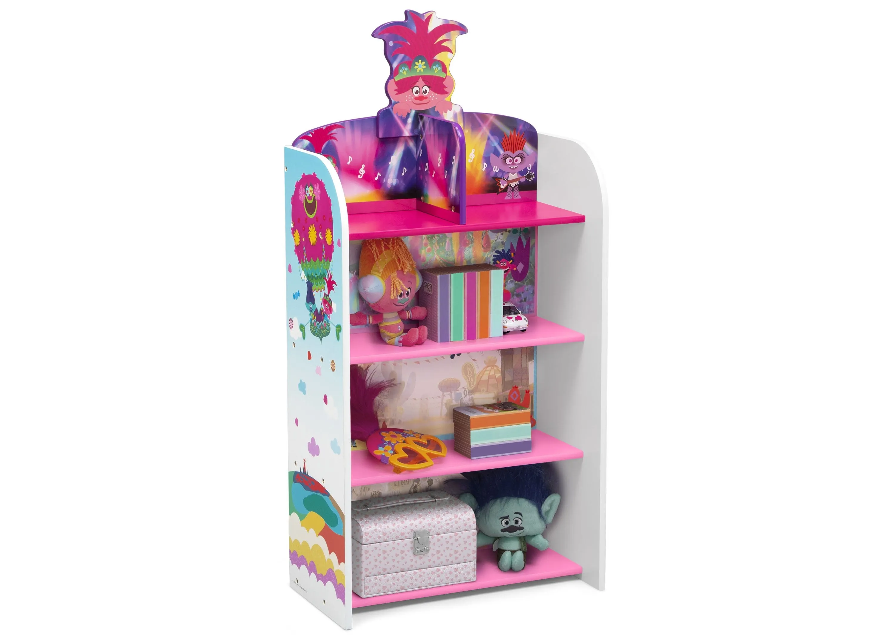 Trolls World Tour Wooden Playhouse 4-Shelf Bookcase