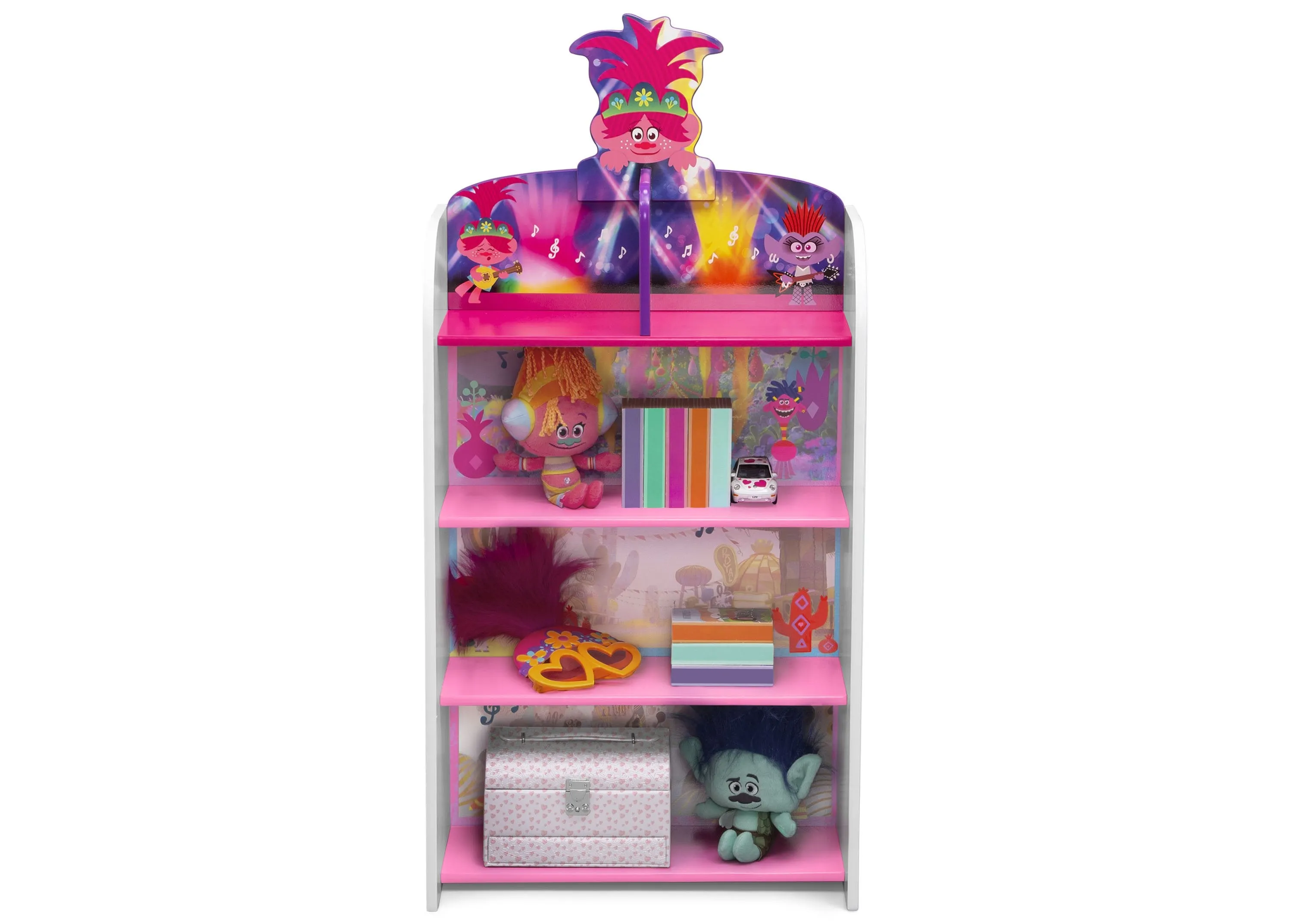 Trolls World Tour Wooden Playhouse 4-Shelf Bookcase