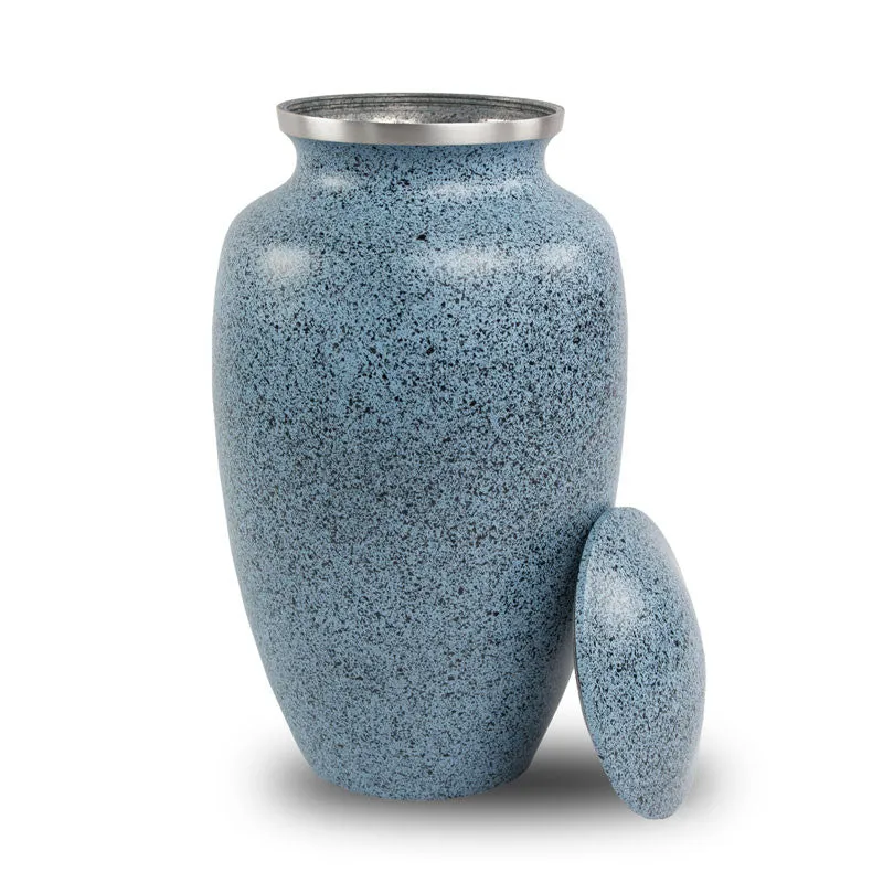 Two-Tone Blue Classic Cremation Urn In Large
