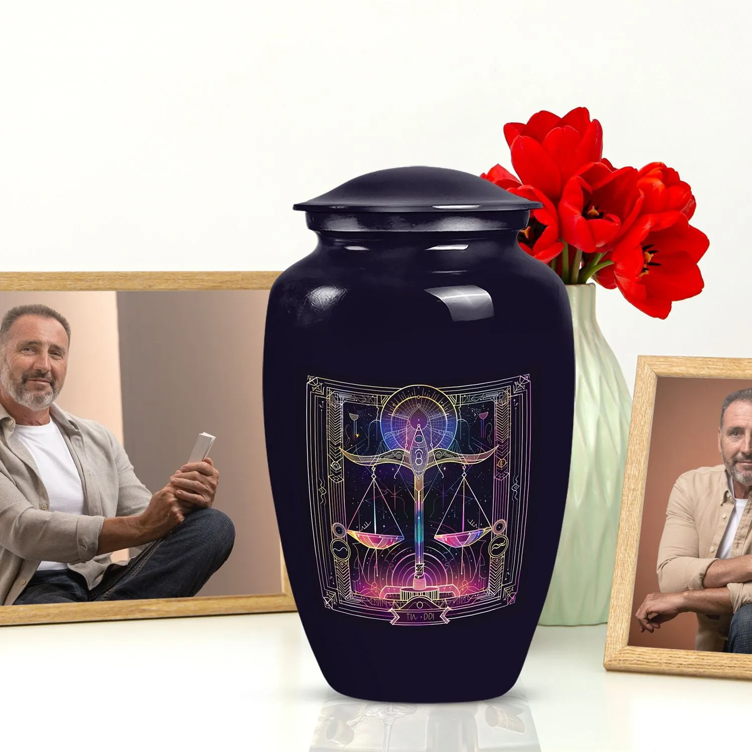 Unique Zodiac Commemoration: Medium-Sized Urn For Human Remains