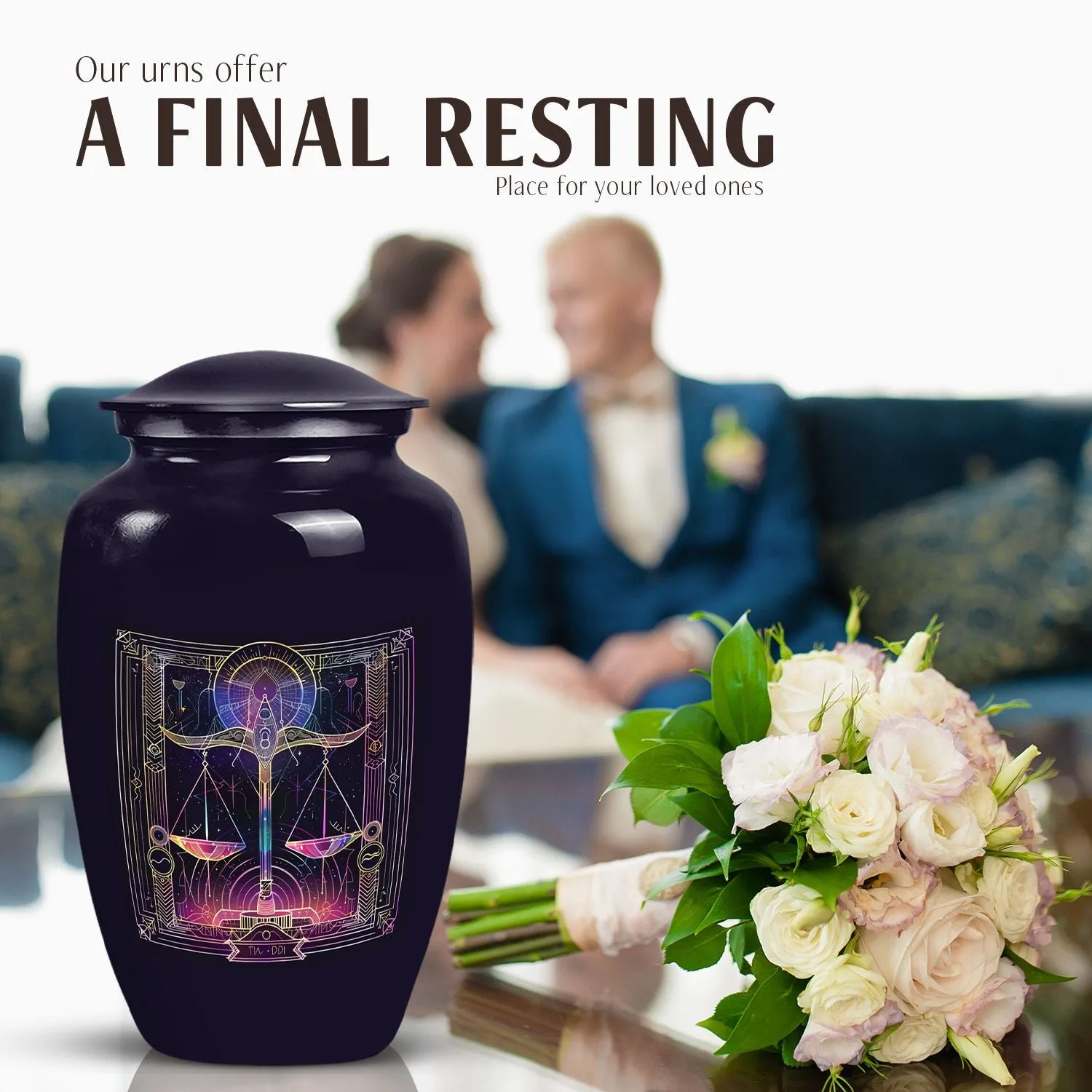 Unique Zodiac Commemoration: Medium-Sized Urn For Human Remains