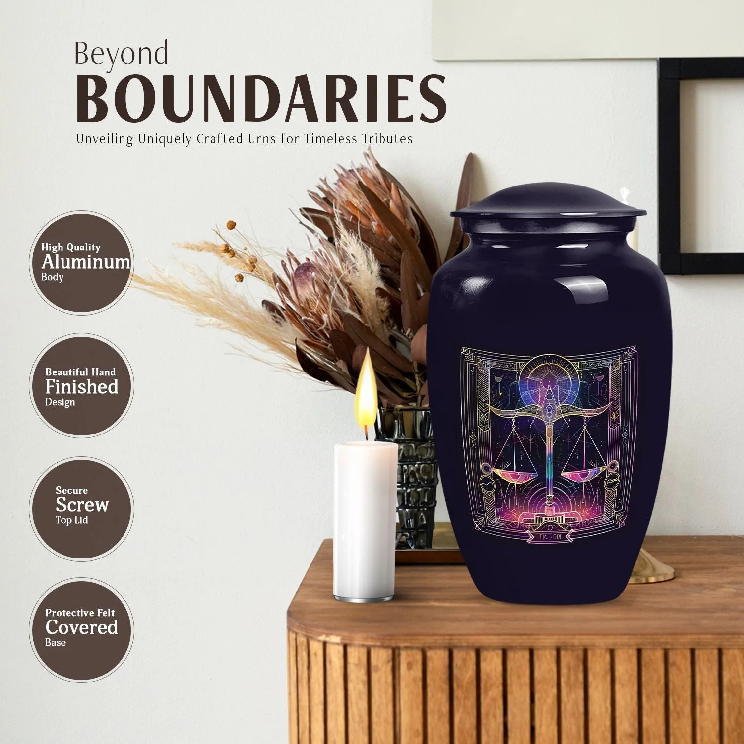 Unique Zodiac Commemoration: Medium-Sized Urn For Human Remains