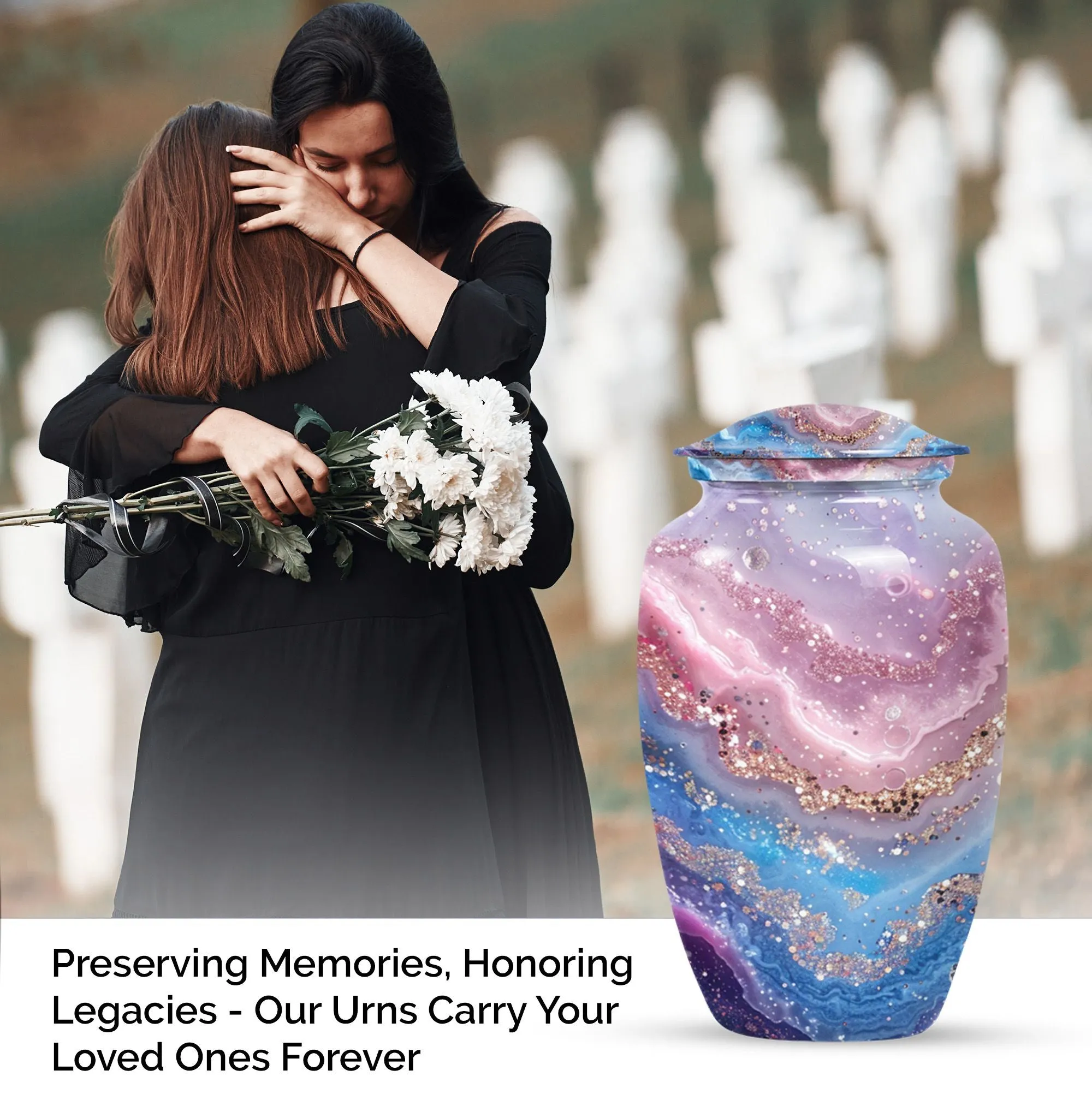 Urbane Elegance Abstract Urn - Timeless Cremation Resting Place