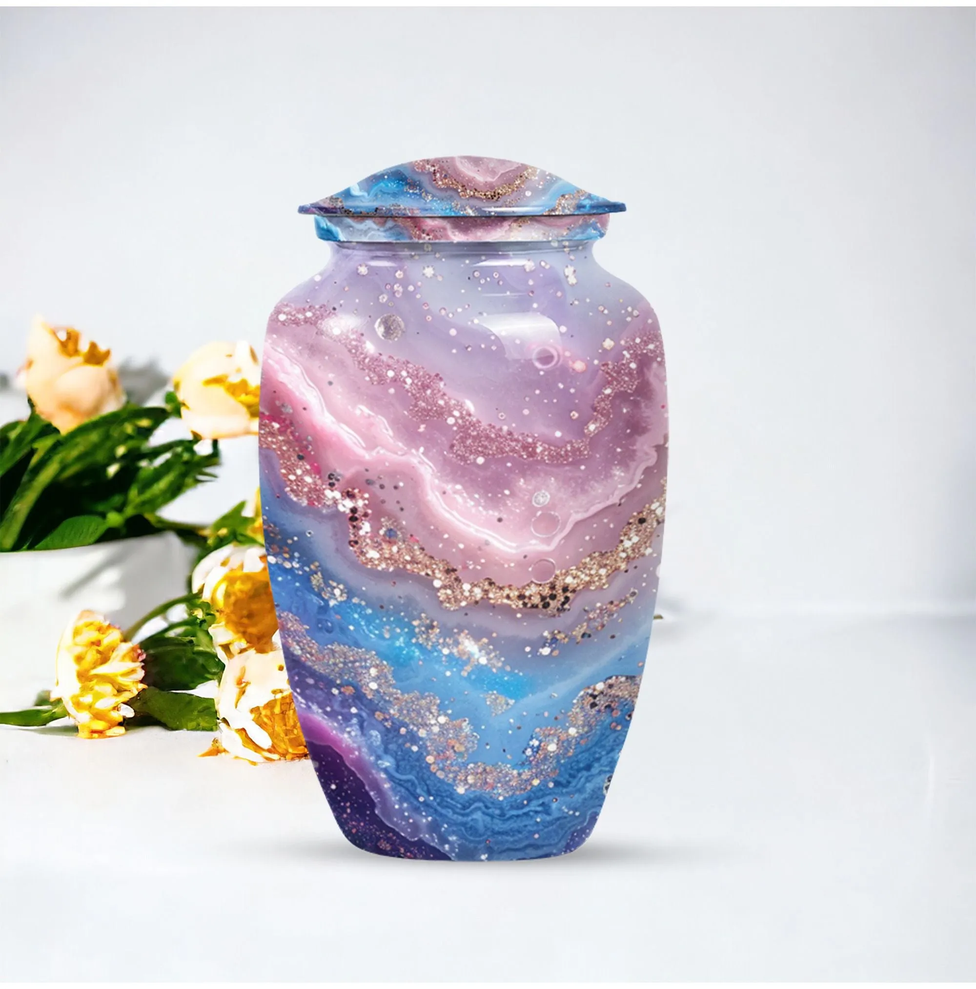 Urbane Elegance Abstract Urn - Timeless Cremation Resting Place
