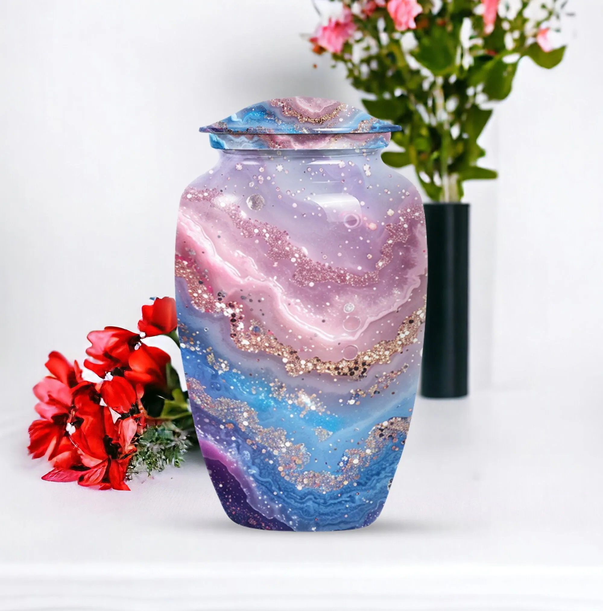 Urbane Elegance Abstract Urn - Timeless Cremation Resting Place