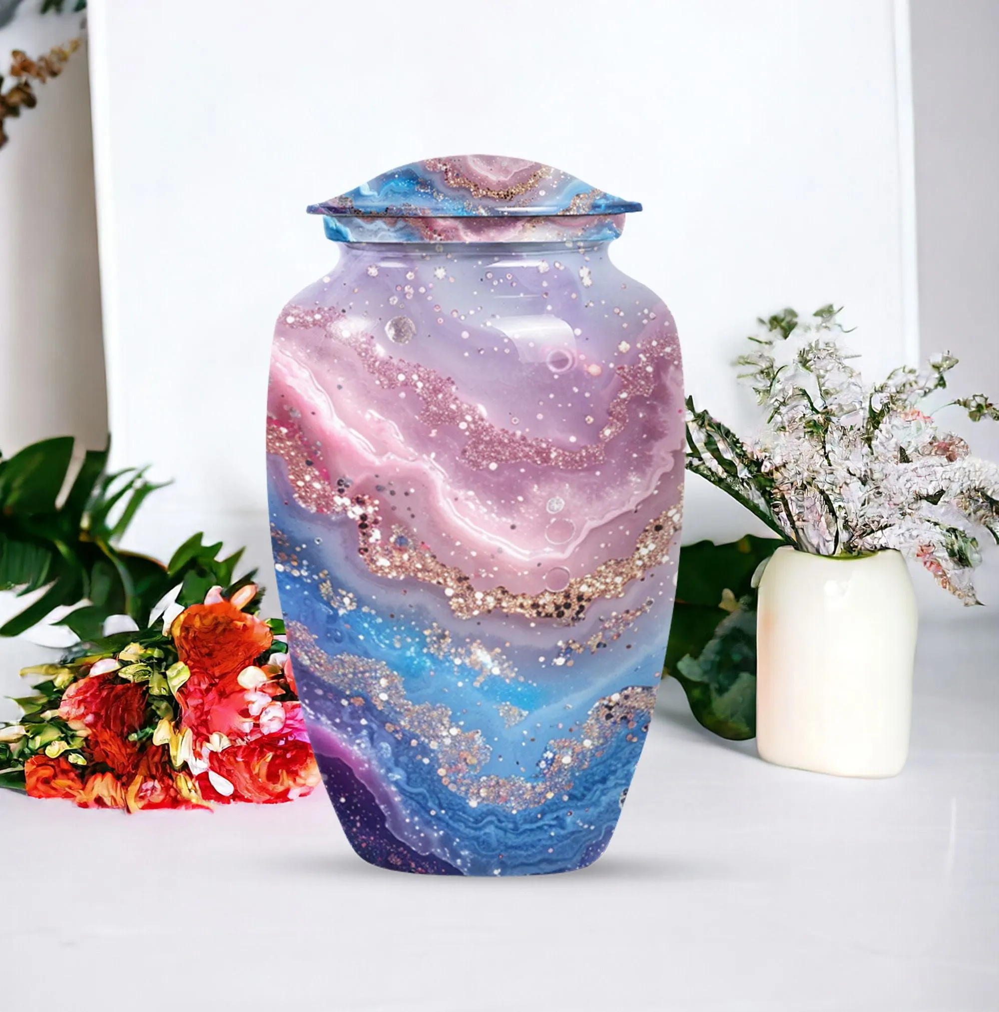 Urbane Elegance Abstract Urn - Timeless Cremation Resting Place