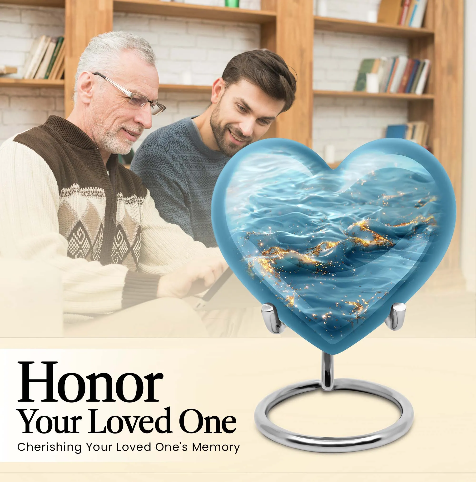 Vibrant Swirl Urn - Abstract Heart Theme Cremation for Humans