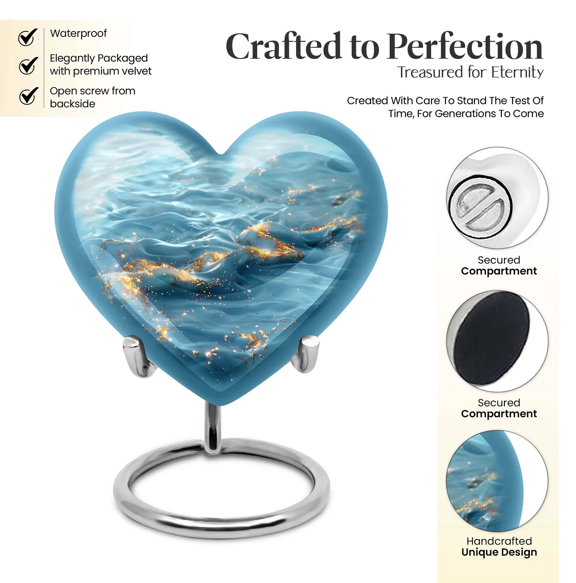 Vibrant Swirl Urn - Abstract Heart Theme Cremation for Humans