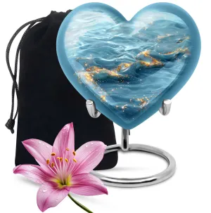 Vibrant Swirl Urn - Abstract Heart Theme Cremation for Humans