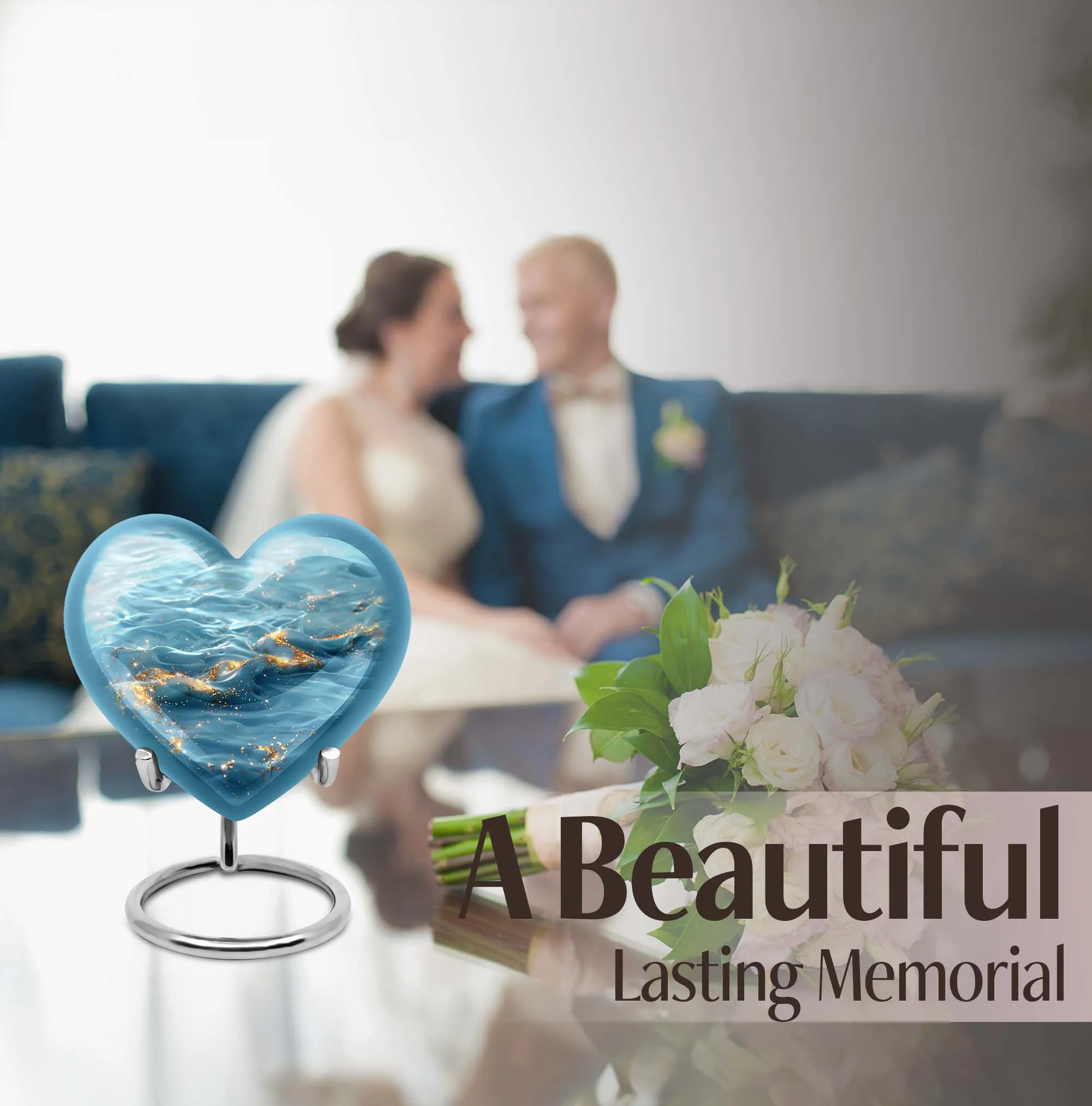 Vibrant Swirl Urn - Abstract Heart Theme Cremation for Humans