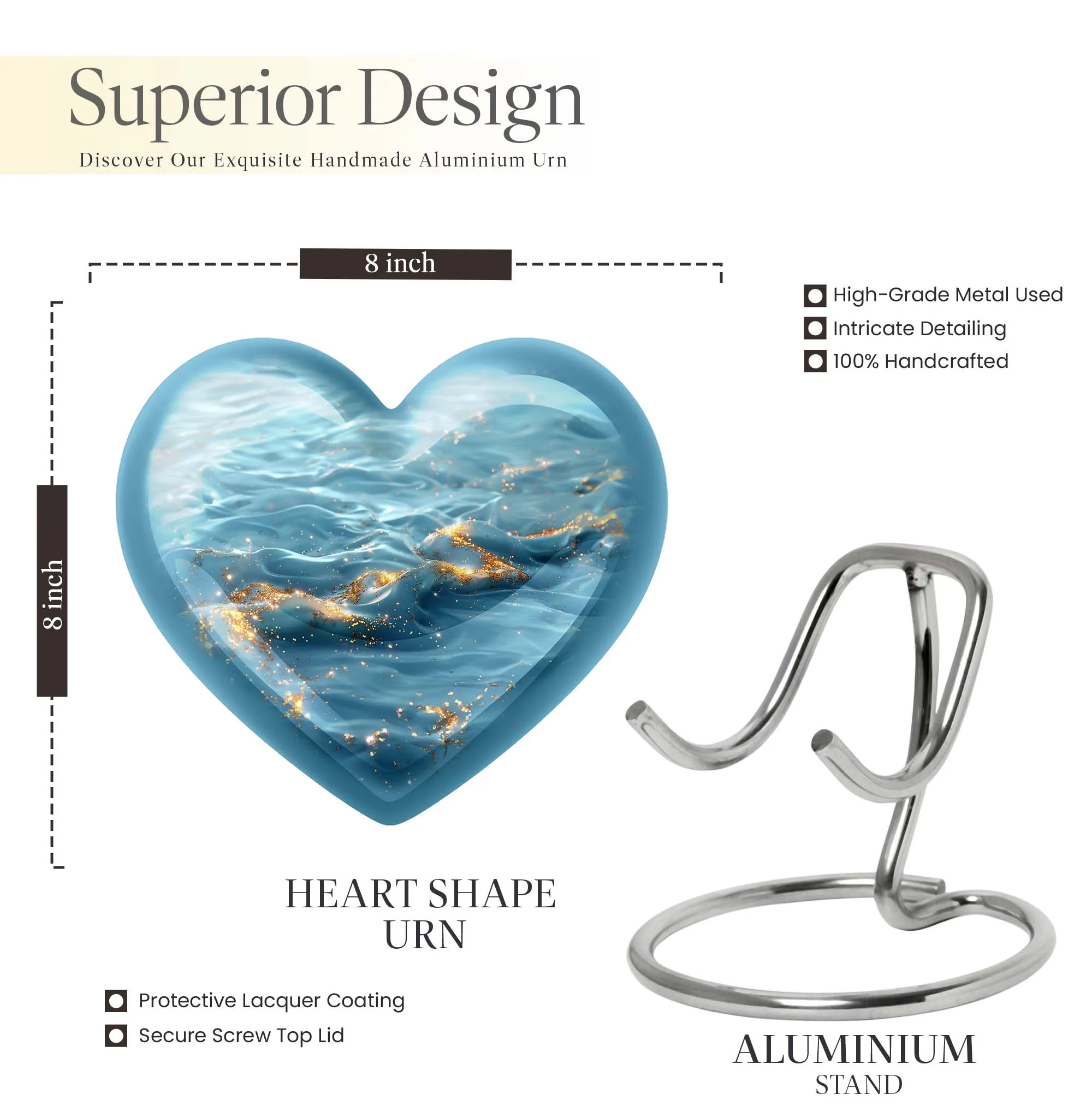 Vibrant Swirl Urn - Abstract Heart Theme Cremation for Humans