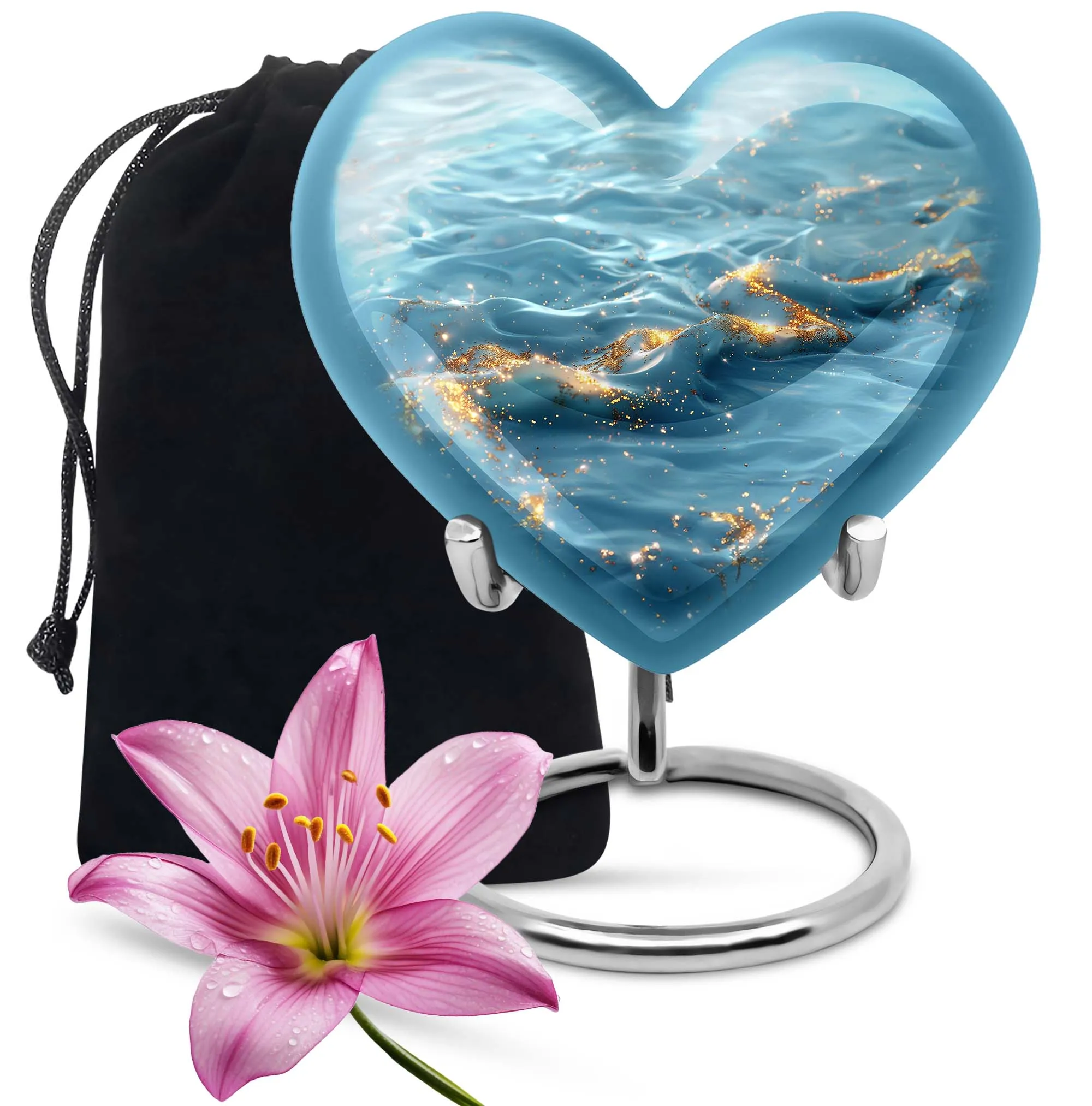 Vibrant Swirl Urn - Abstract Heart Theme Cremation for Humans