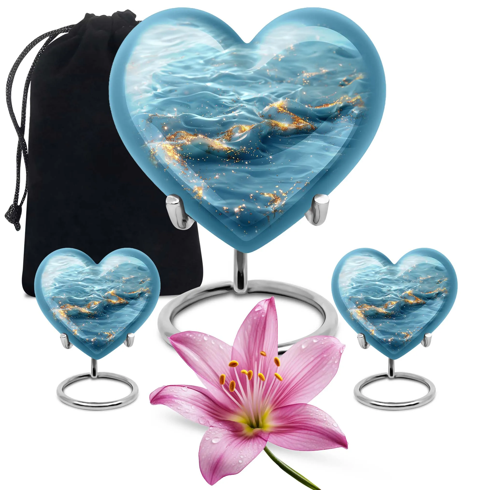 Vibrant Swirl Urn - Abstract Heart Theme Cremation for Humans