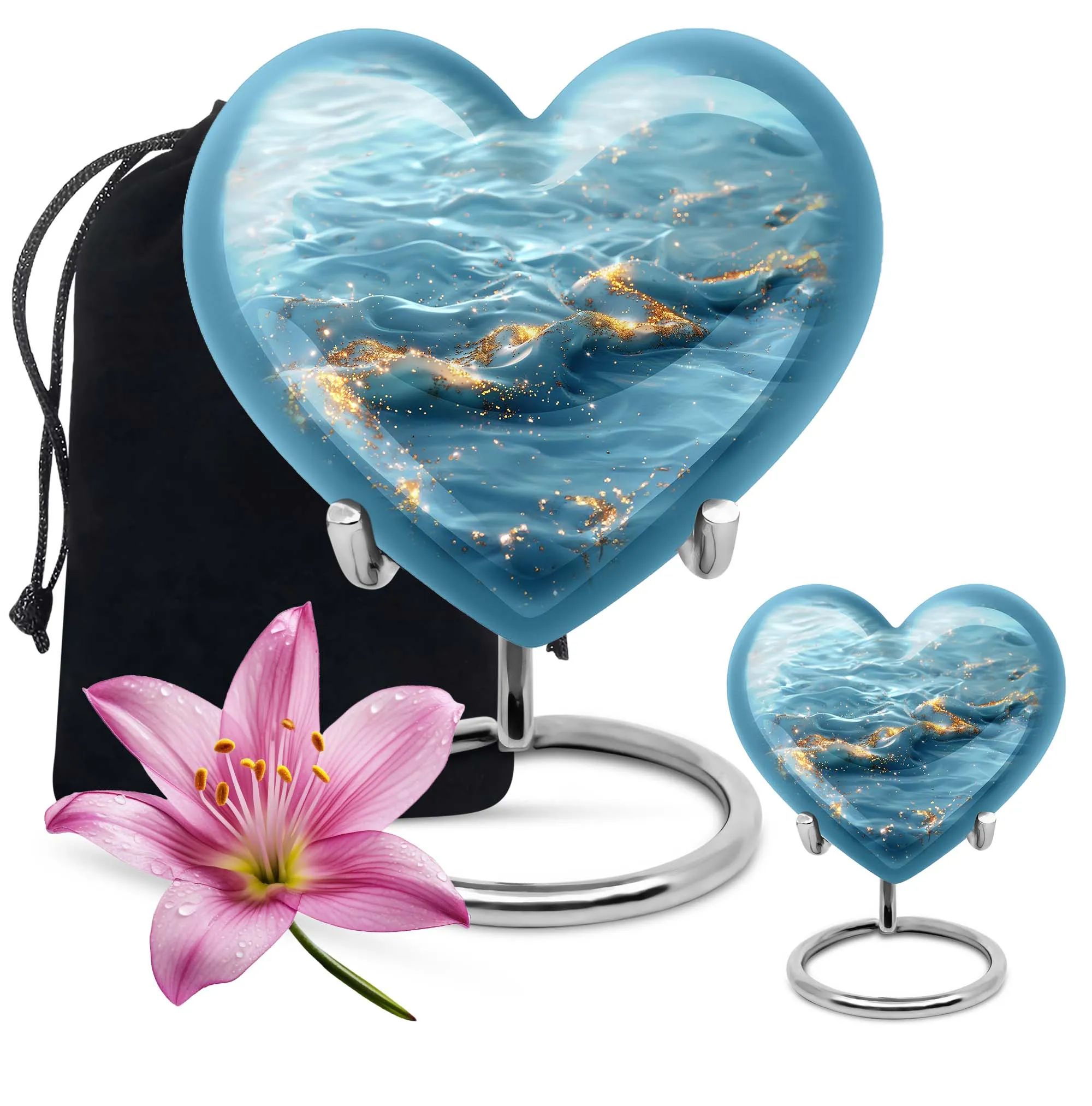 Vibrant Swirl Urn - Abstract Heart Theme Cremation for Humans