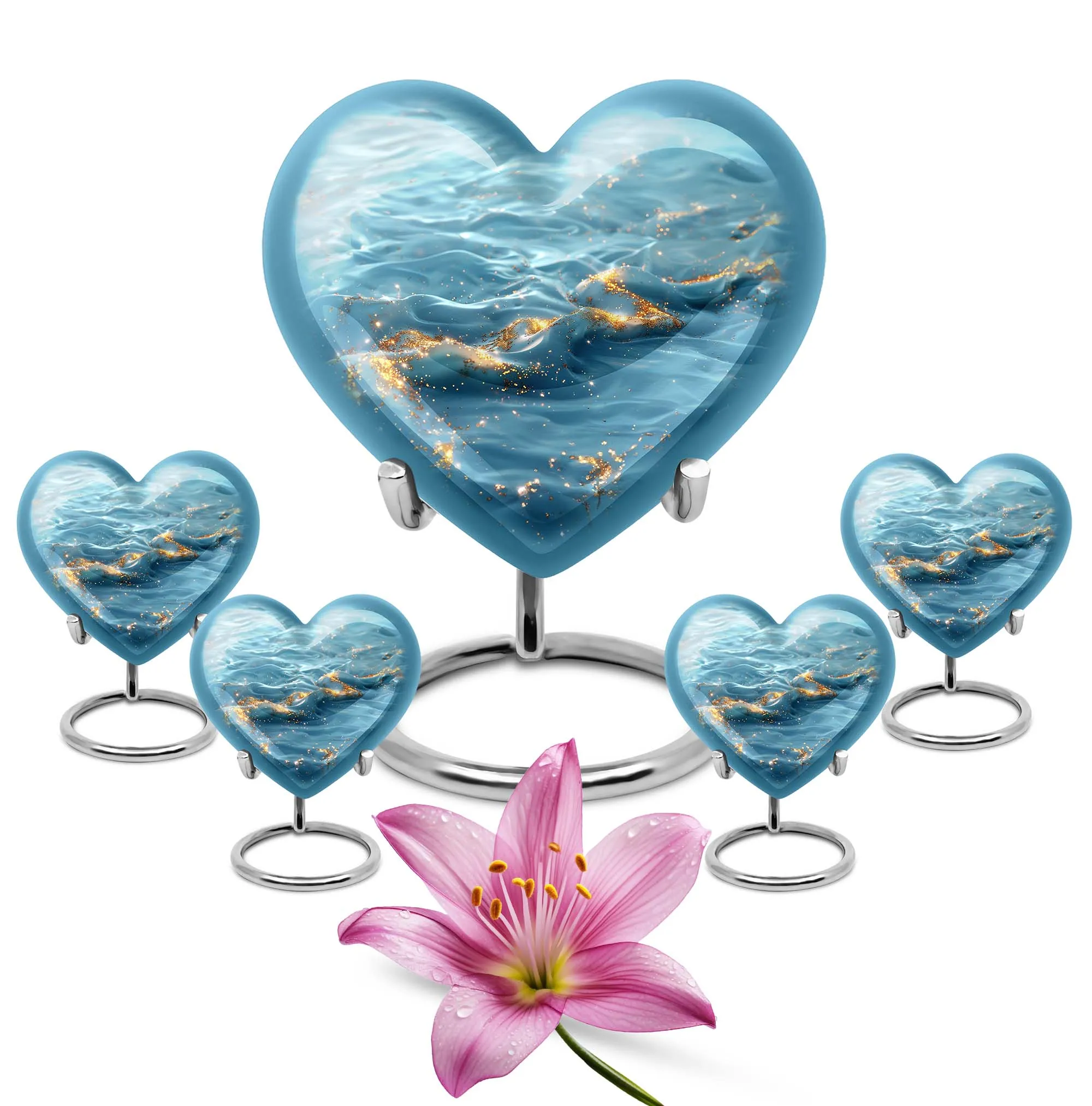 Vibrant Swirl Urn - Abstract Heart Theme Cremation for Humans