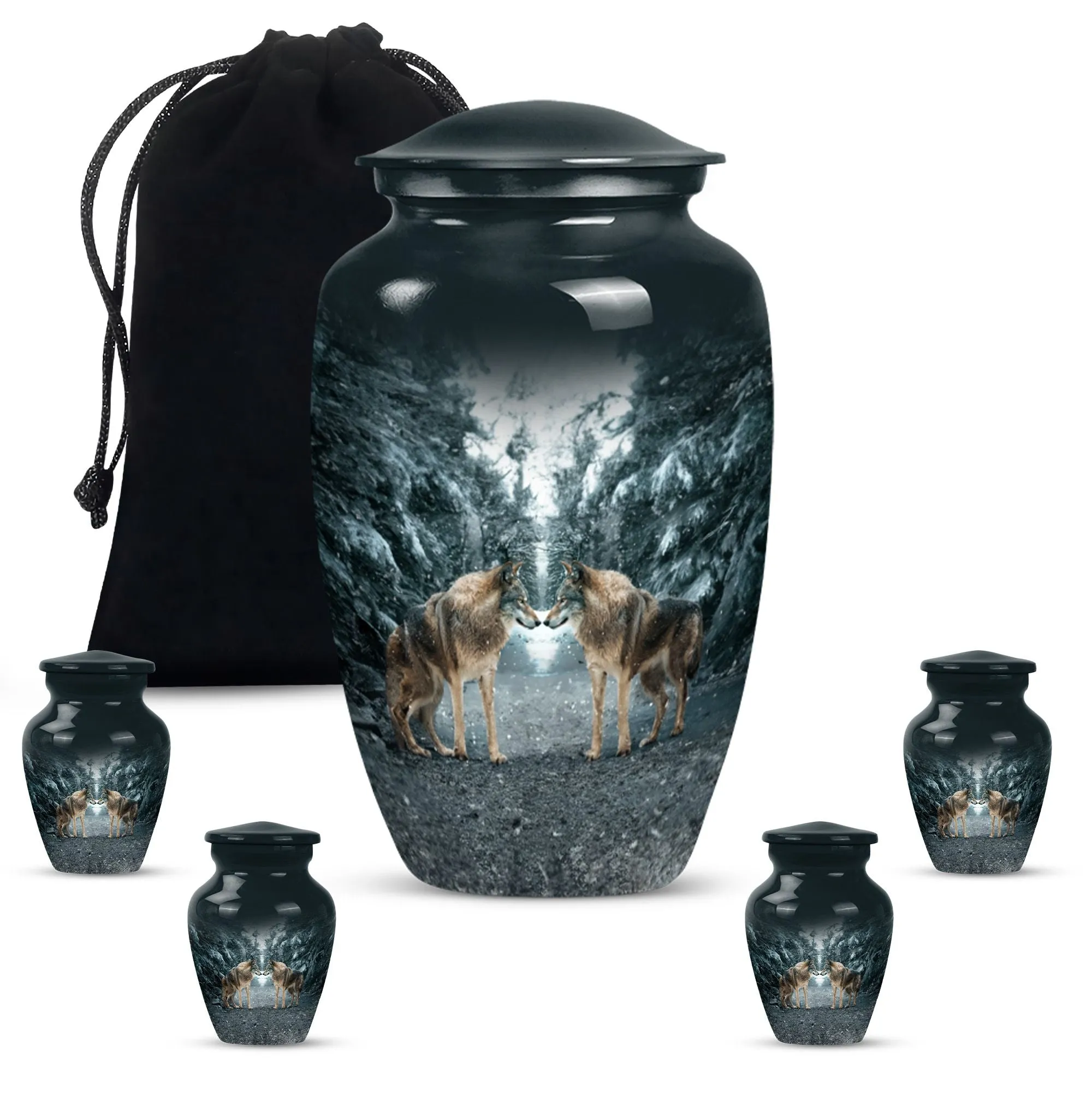 Wolverine Tribute: Exquisite Wolf Howling Large Funeral Ash Urn