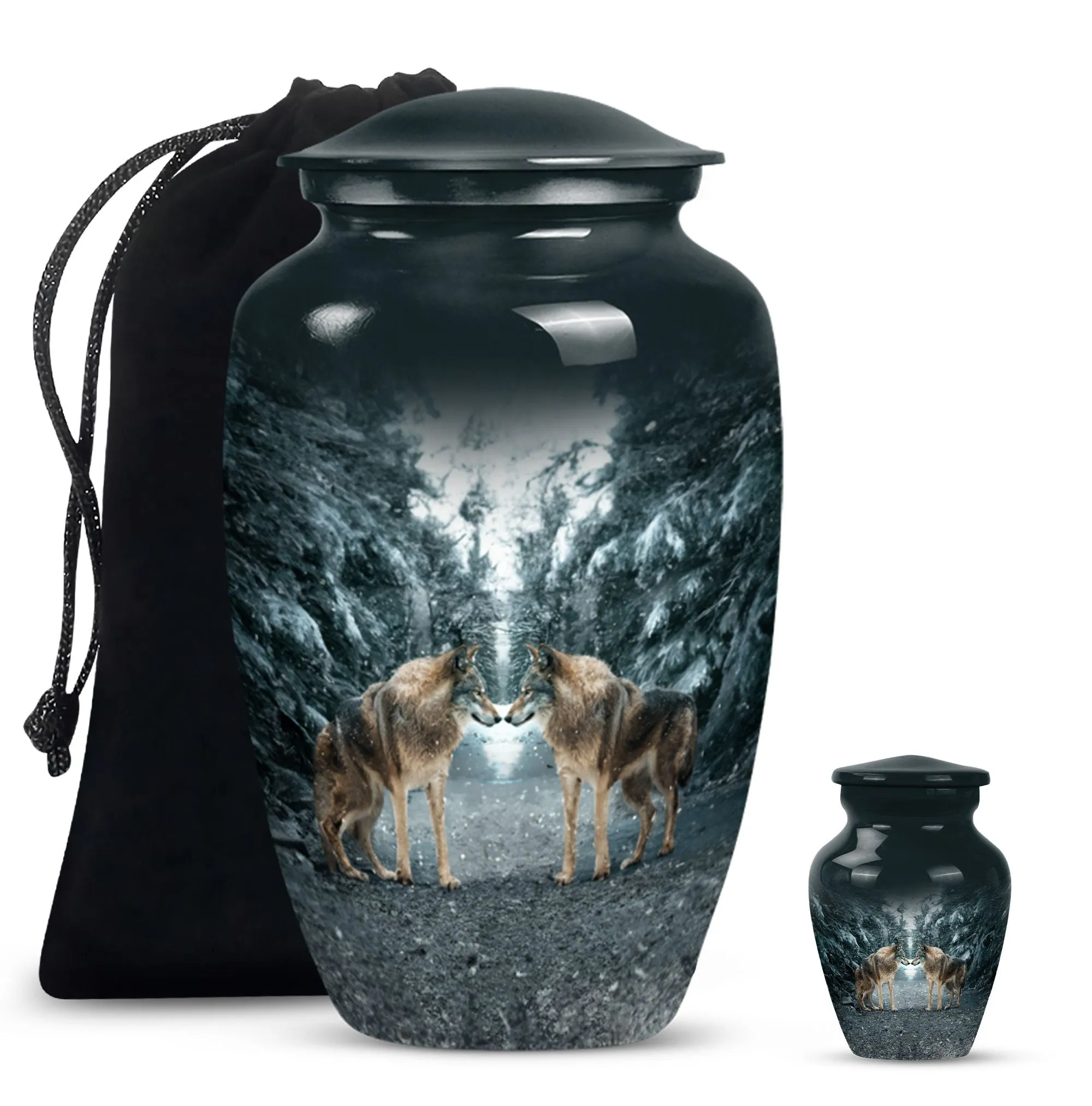 Wolverine Tribute: Exquisite Wolf Howling Large Funeral Ash Urn