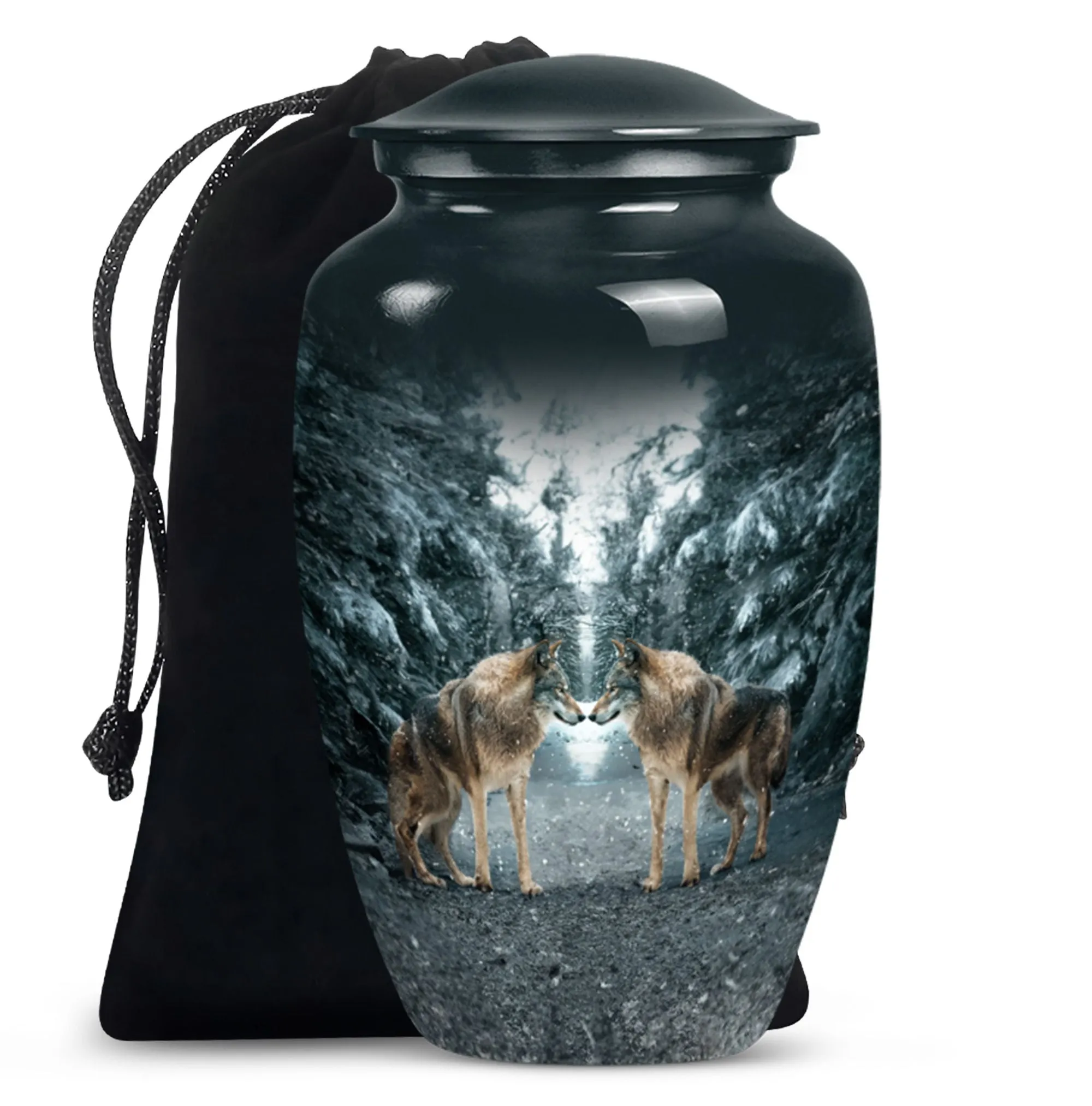 Wolverine Tribute: Exquisite Wolf Howling Large Funeral Ash Urn