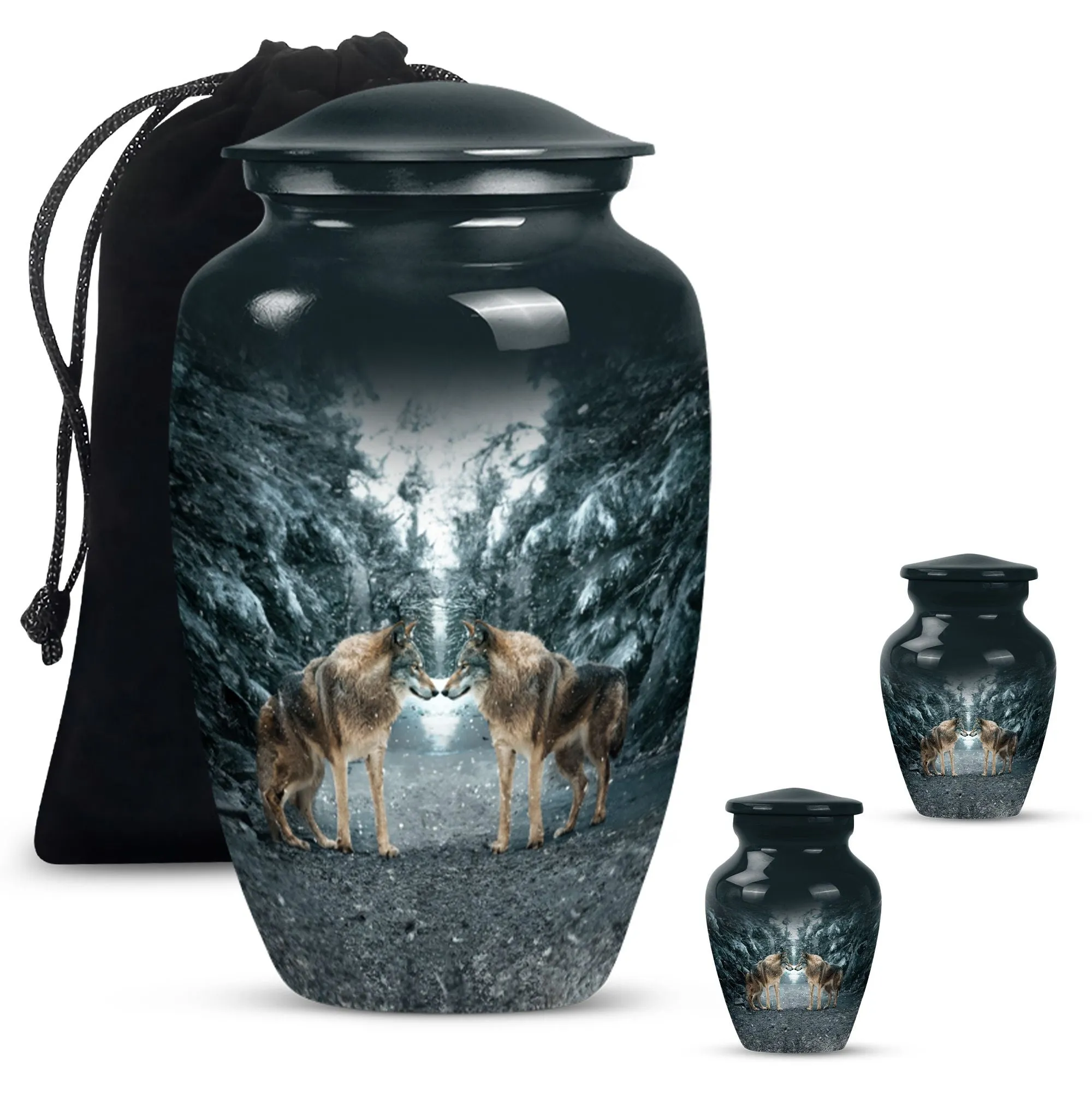 Wolverine Tribute: Exquisite Wolf Howling Large Funeral Ash Urn