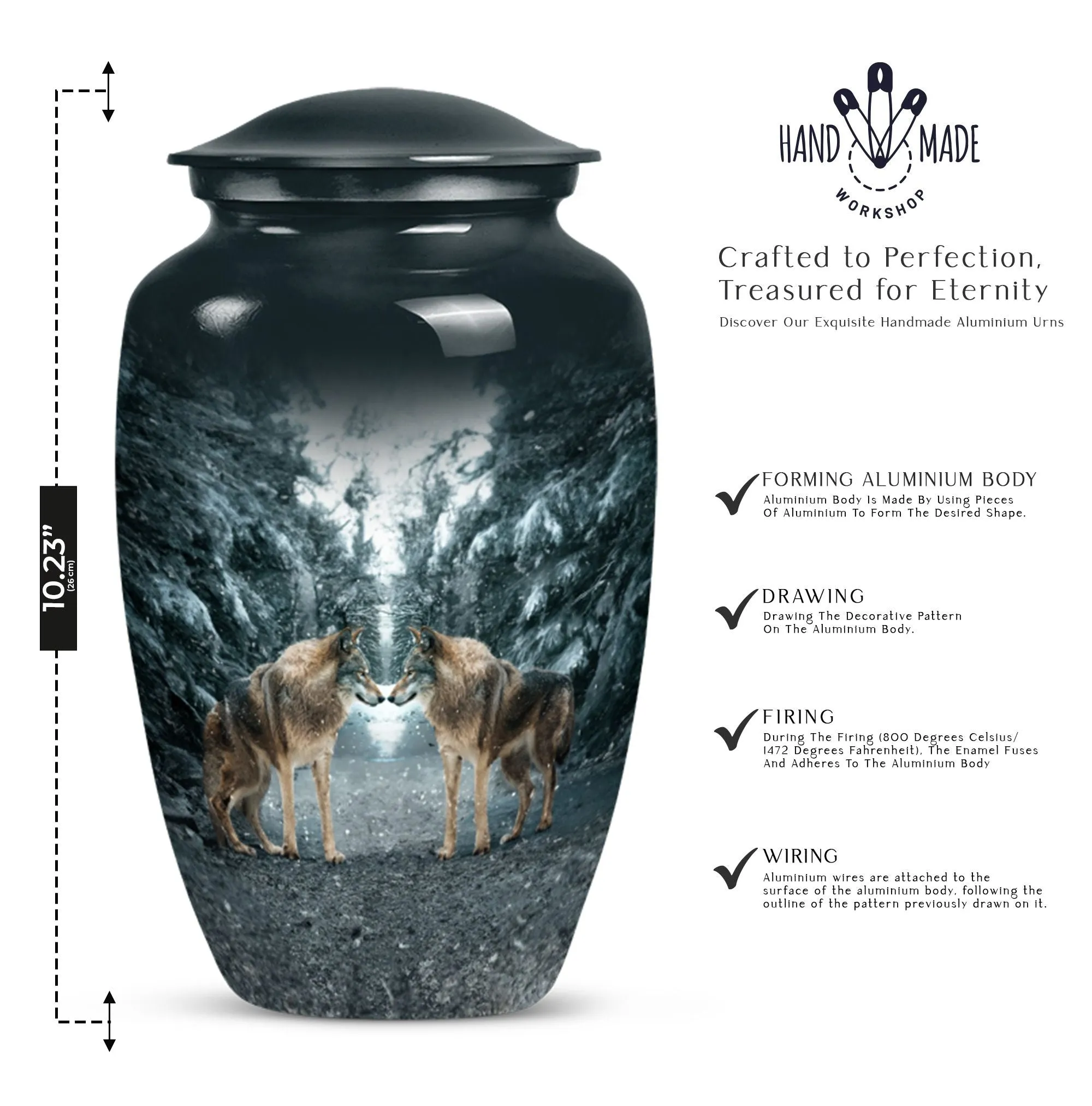 Wolverine Tribute: Exquisite Wolf Howling Large Funeral Ash Urn