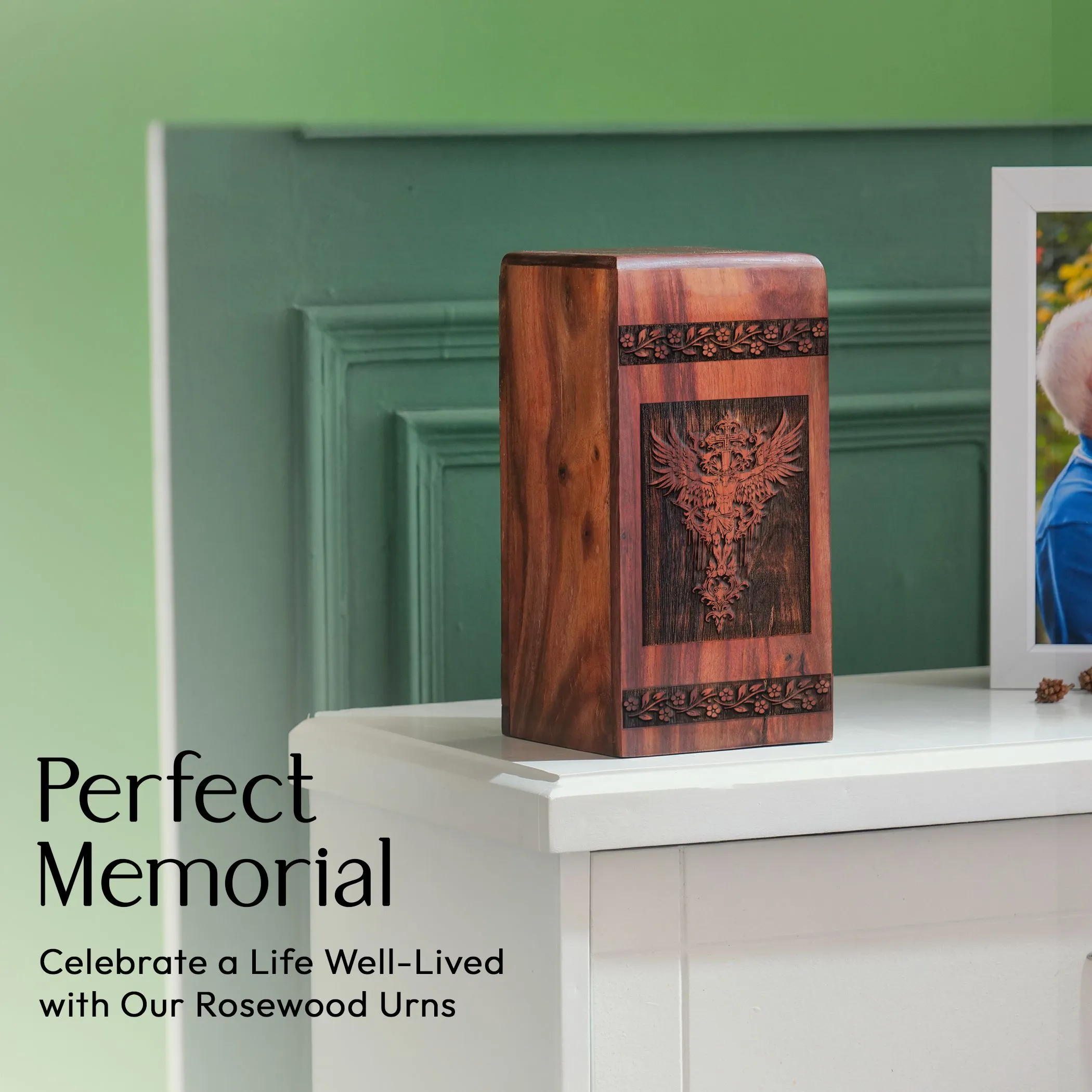 Wooden Jesus Urn, Unique Large Urn For Human Ashes
