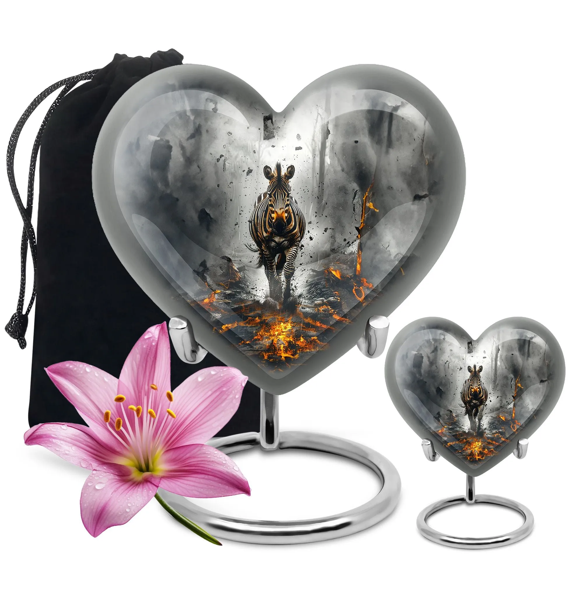 Zebra Charming Remembrance Cremation Urn - A Loving Tribute