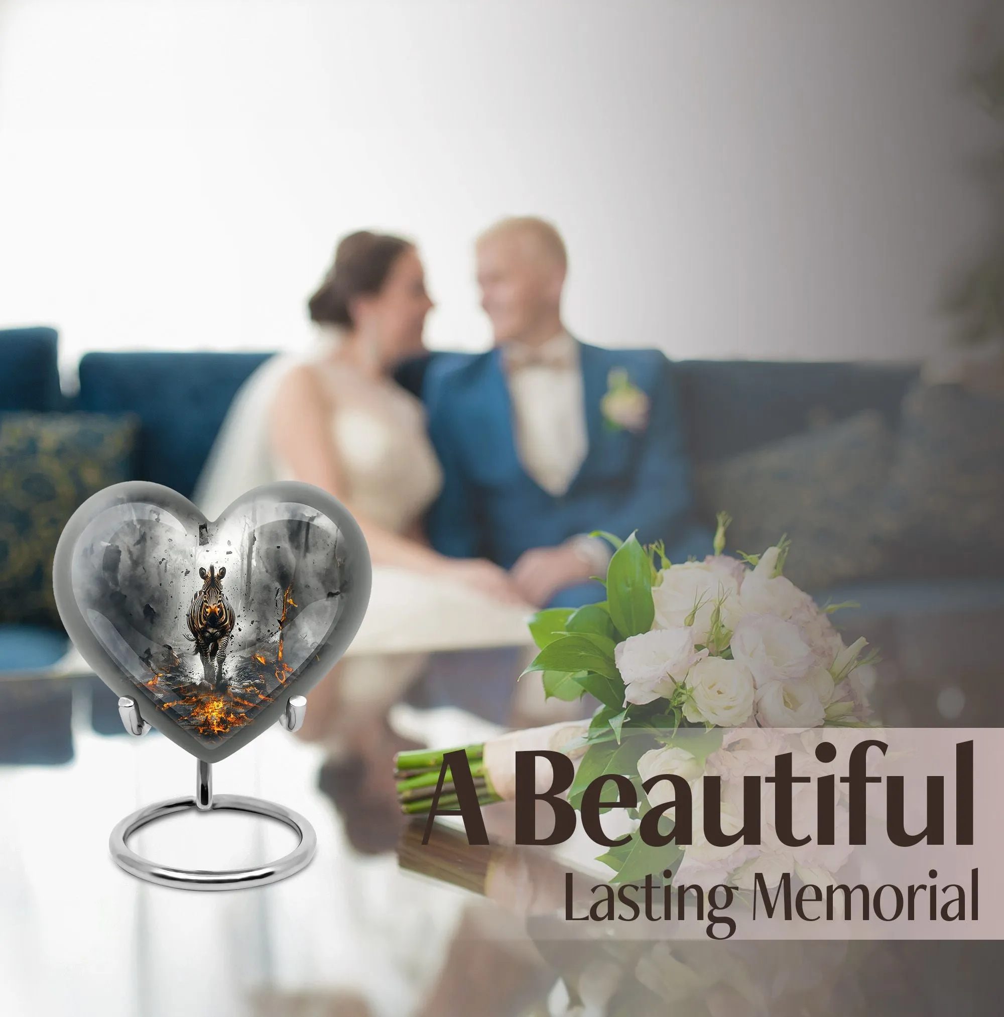 Zebra Charming Remembrance Cremation Urn - A Loving Tribute